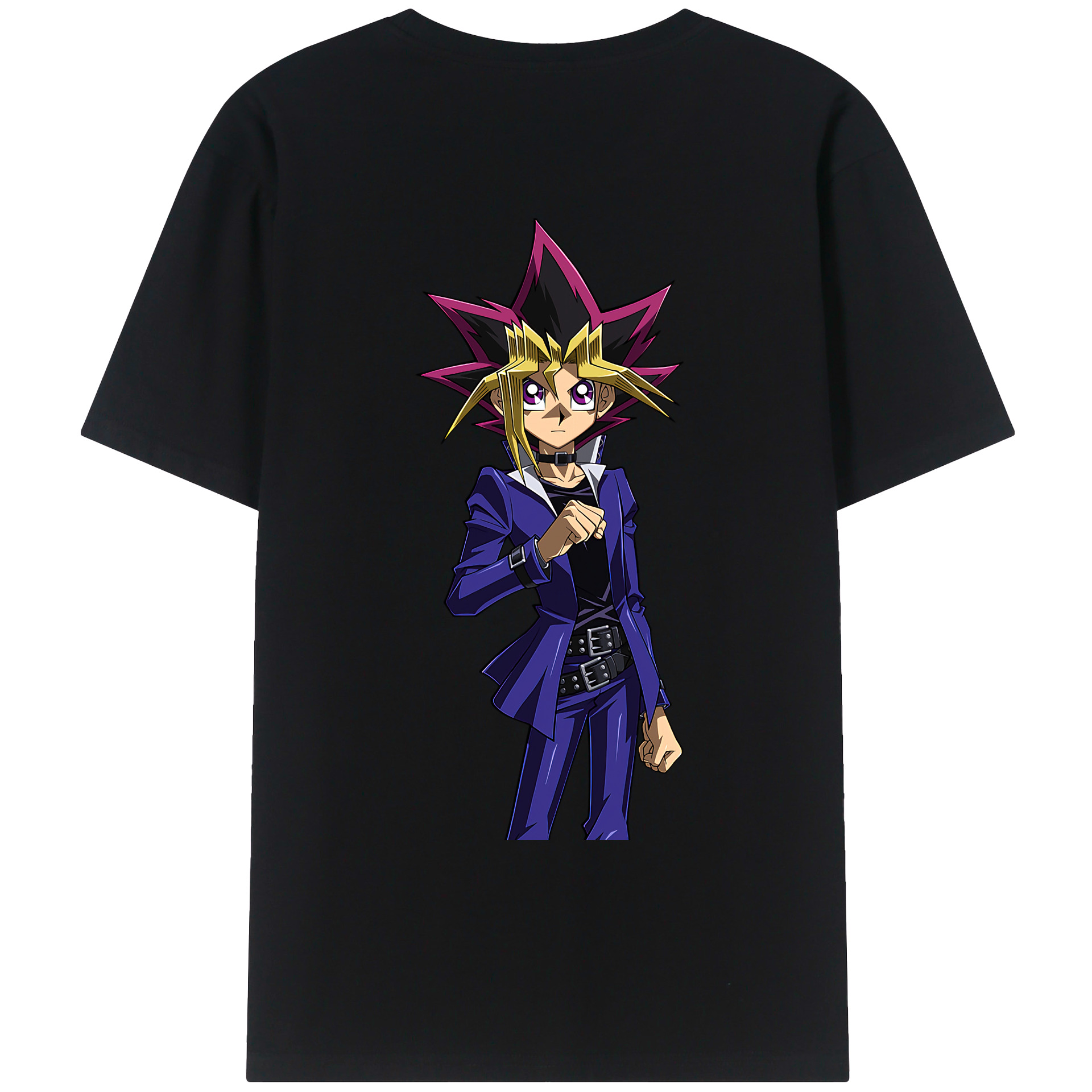（画像用） 遊☆戯☆王 Yu-Gi-Oh! 綿100％ メンズ半袖Tシャツ（バックプリント） 通気性
