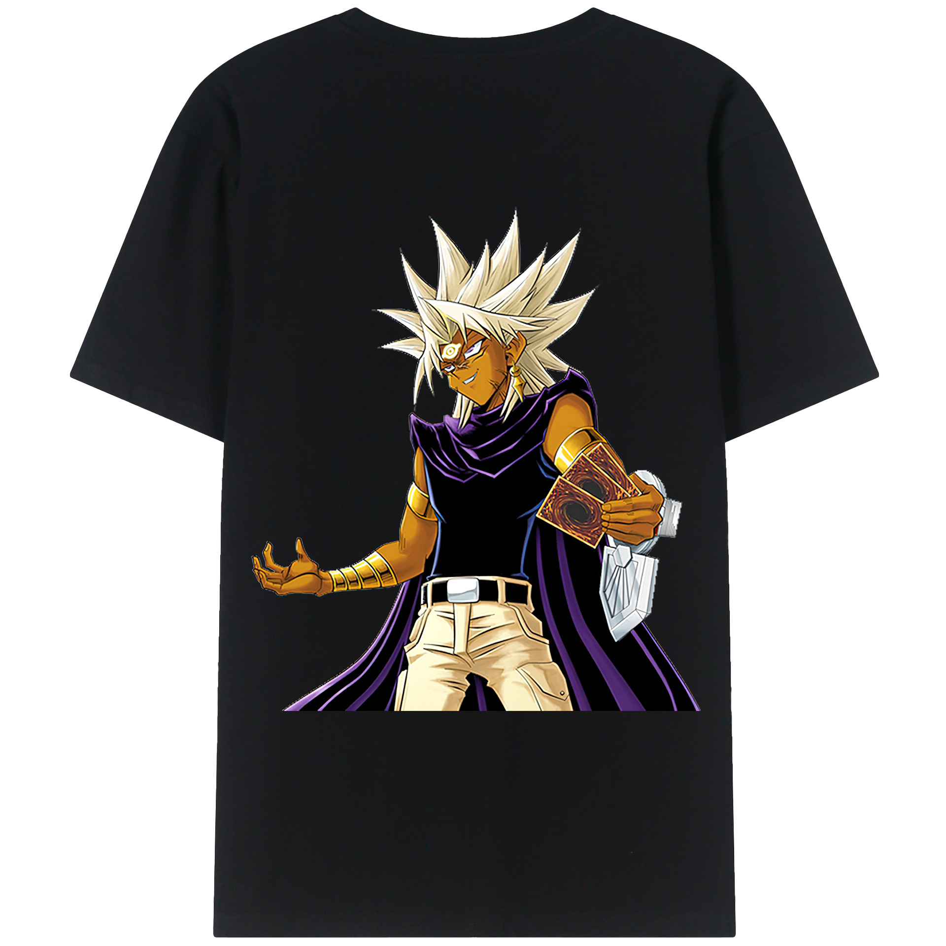 （画像用） 遊☆戯☆王 Yu-Gi-Oh! 綿100％ メンズ半袖Tシャツ（バックプリント） 通気性