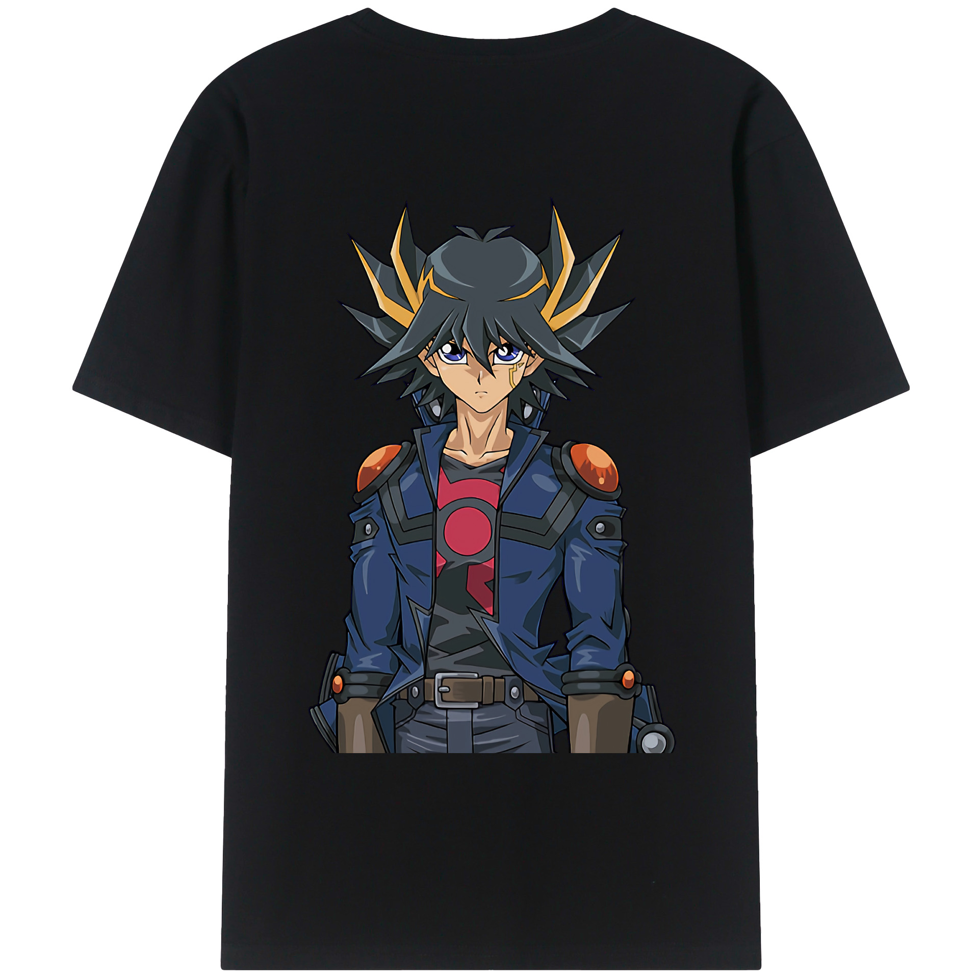 （画像用） 遊☆戯☆王 Yu-Gi-Oh! 綿100％ メンズ半袖Tシャツ（バックプリント） 通気性