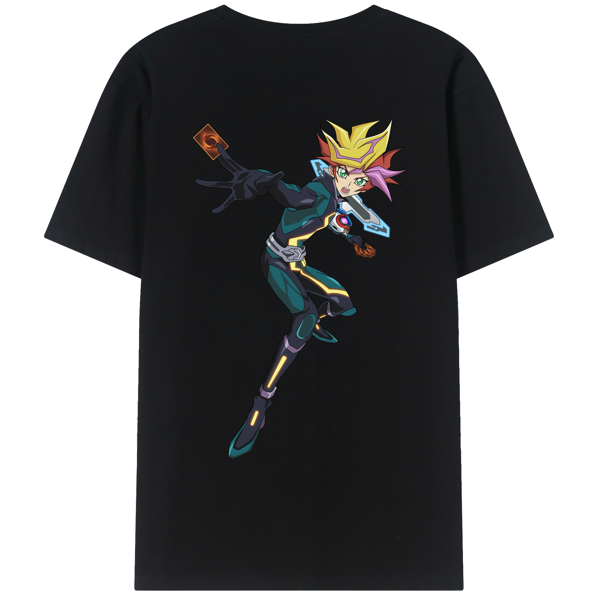 （画像用） 遊☆戯☆王 Yu-Gi-Oh! 綿100％ メンズ半袖Tシャツ（バックプリント） 通気性