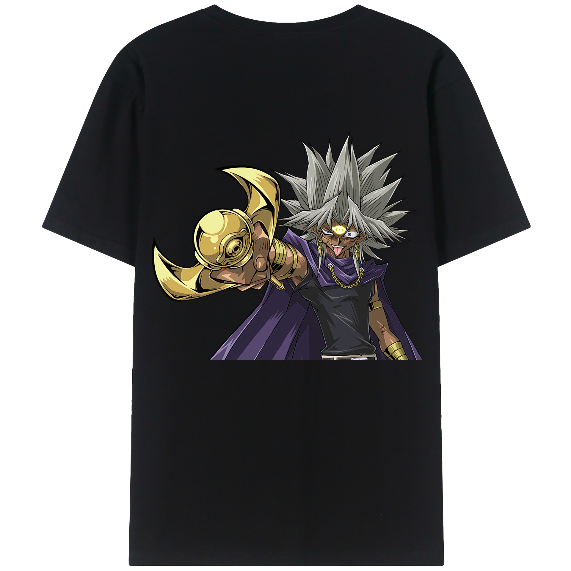 （画像用） 遊☆戯☆王 Yu-Gi-Oh! 綿100％ メンズ半袖Tシャツ（バックプリント） 通気性