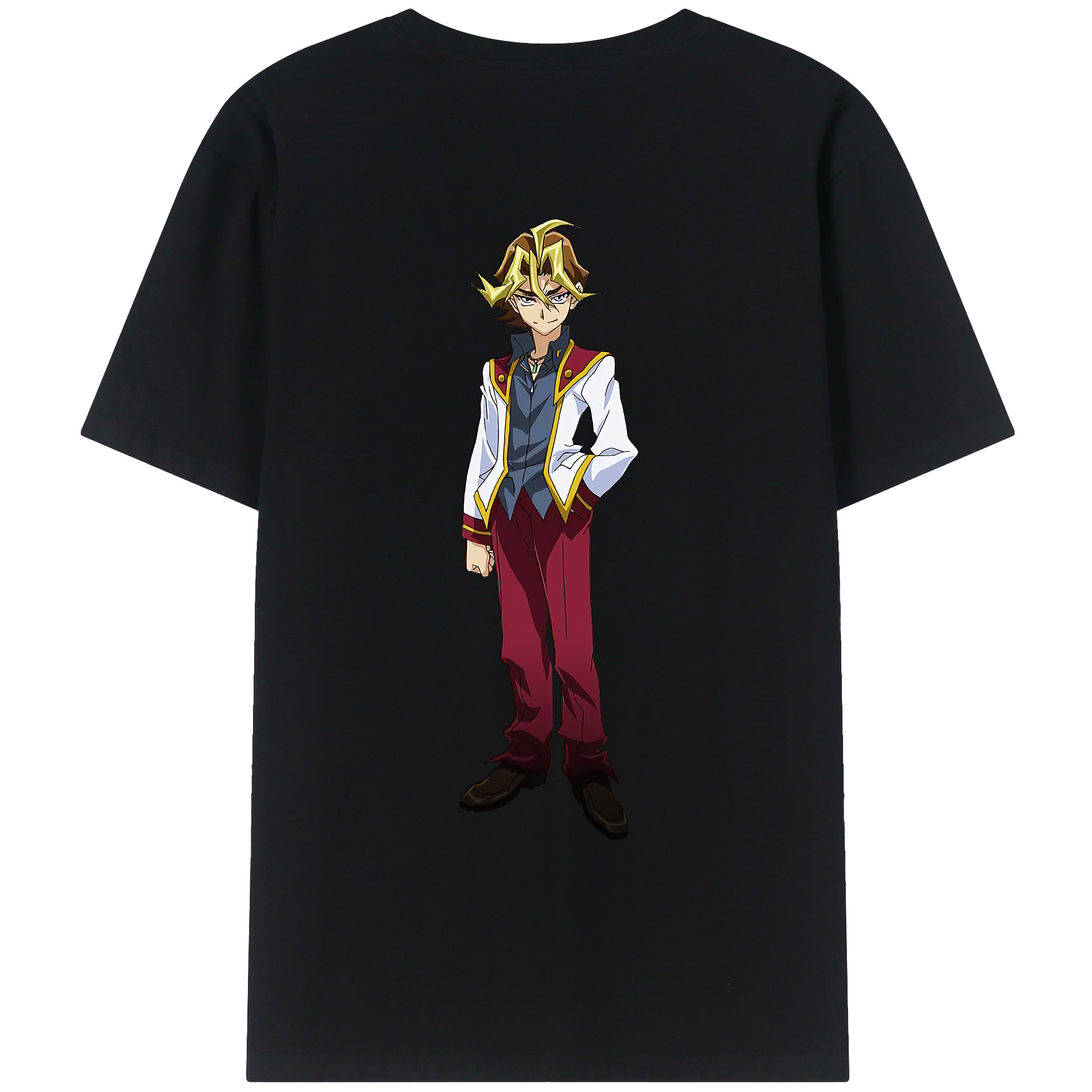 （画像用） 遊☆戯☆王 Yu-Gi-Oh! 綿100％ メンズ半袖Tシャツ（バックプリント） 通気性