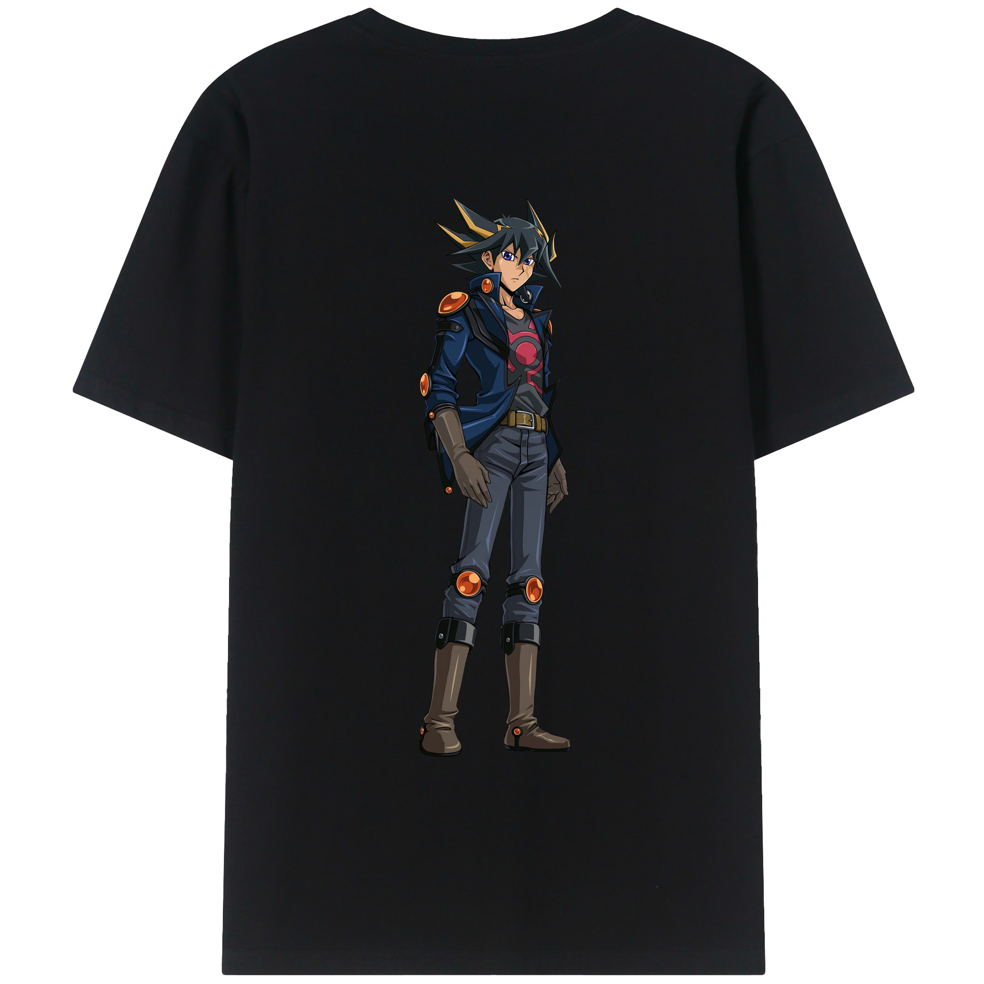 （画像用） 遊☆戯☆王 Yu-Gi-Oh! 綿100％ メンズ半袖Tシャツ（バックプリント） 通気性