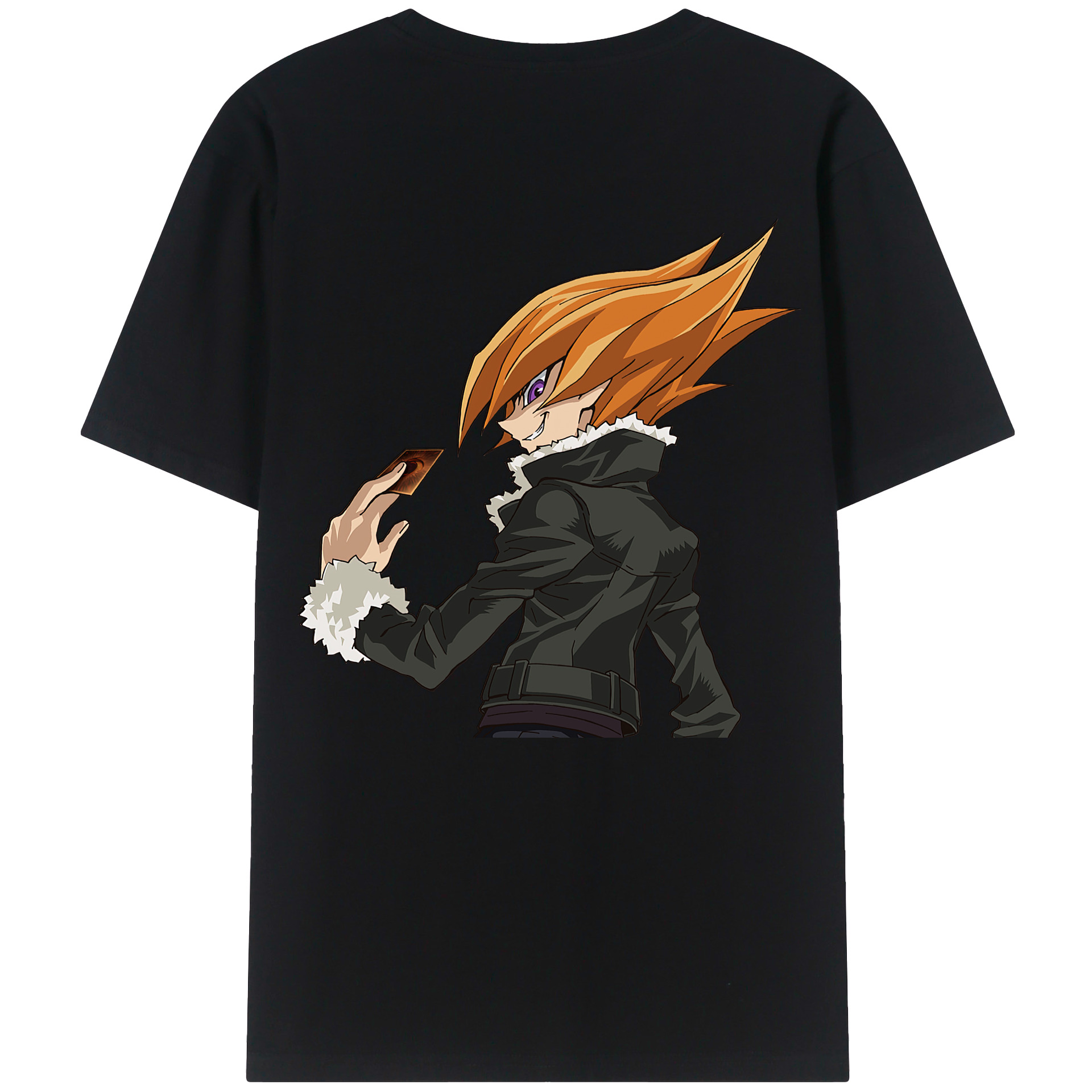 （画像用） 遊☆戯☆王 Yu-Gi-Oh! 綿100％ メンズ半袖Tシャツ（バックプリント） 通気性