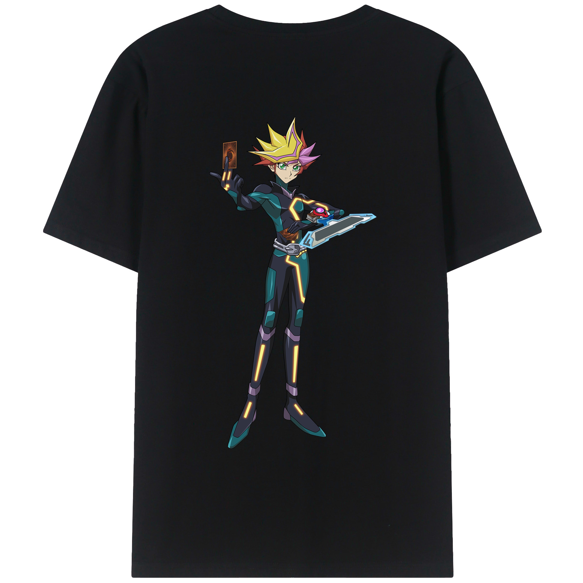 （画像用） 遊☆戯☆王 Yu-Gi-Oh! 綿100％ メンズ半袖Tシャツ（バックプリント） 通気性
