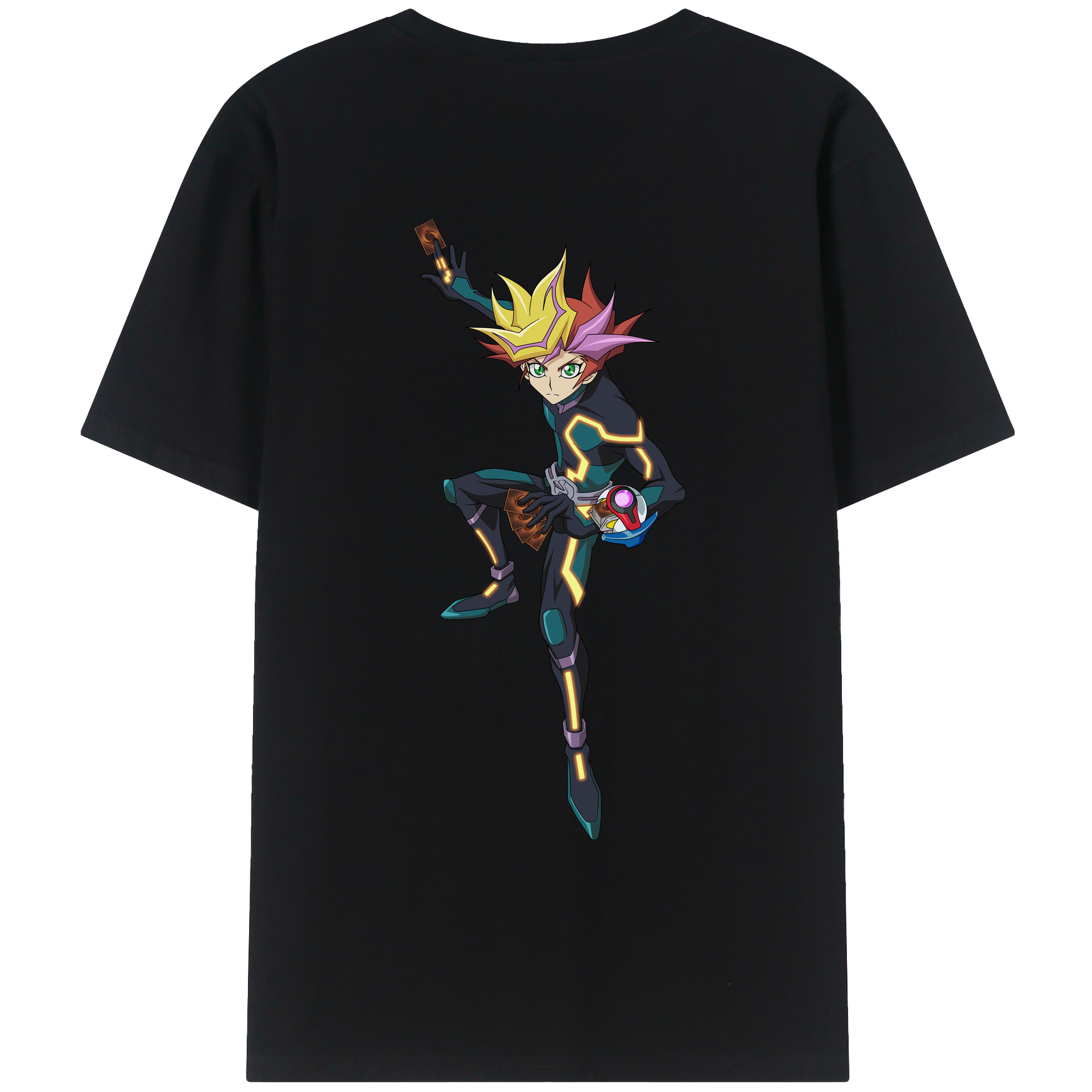 （画像用） 遊☆戯☆王 Yu-Gi-Oh! 綿100％ メンズ半袖Tシャツ（バックプリント） 通気性