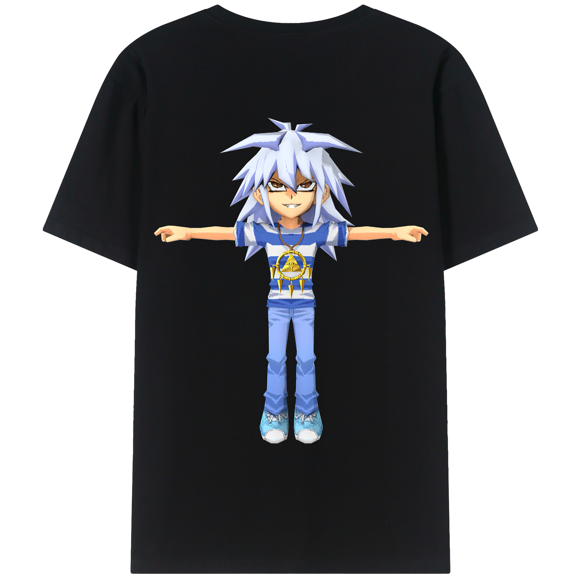（画像用） 遊☆戯☆王 Yu-Gi-Oh! 綿100％ メンズ半袖Tシャツ（バックプリント） 通気性