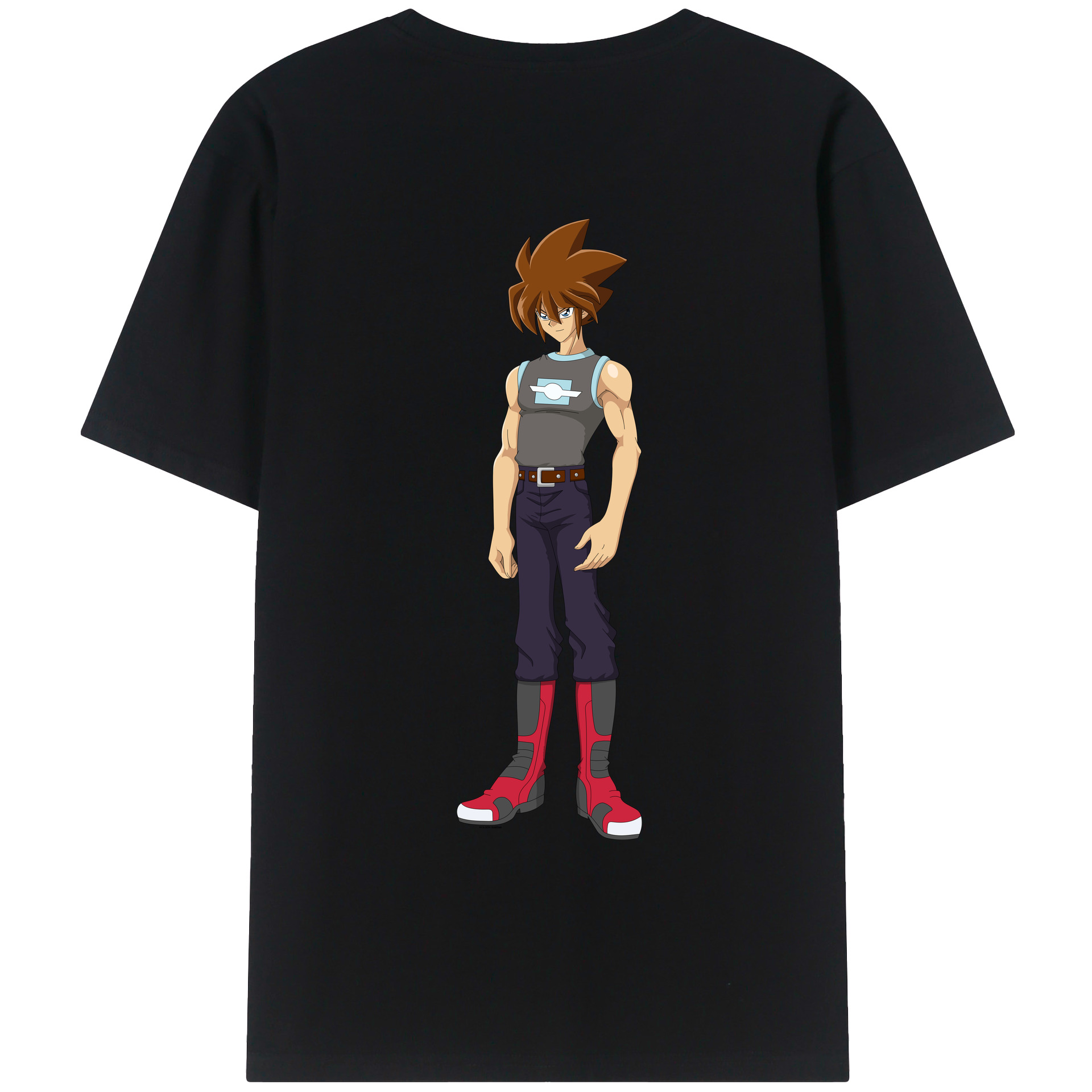 （画像用） 遊☆戯☆王 Yu-Gi-Oh! 綿100％ メンズ半袖Tシャツ（バックプリント） 通気性