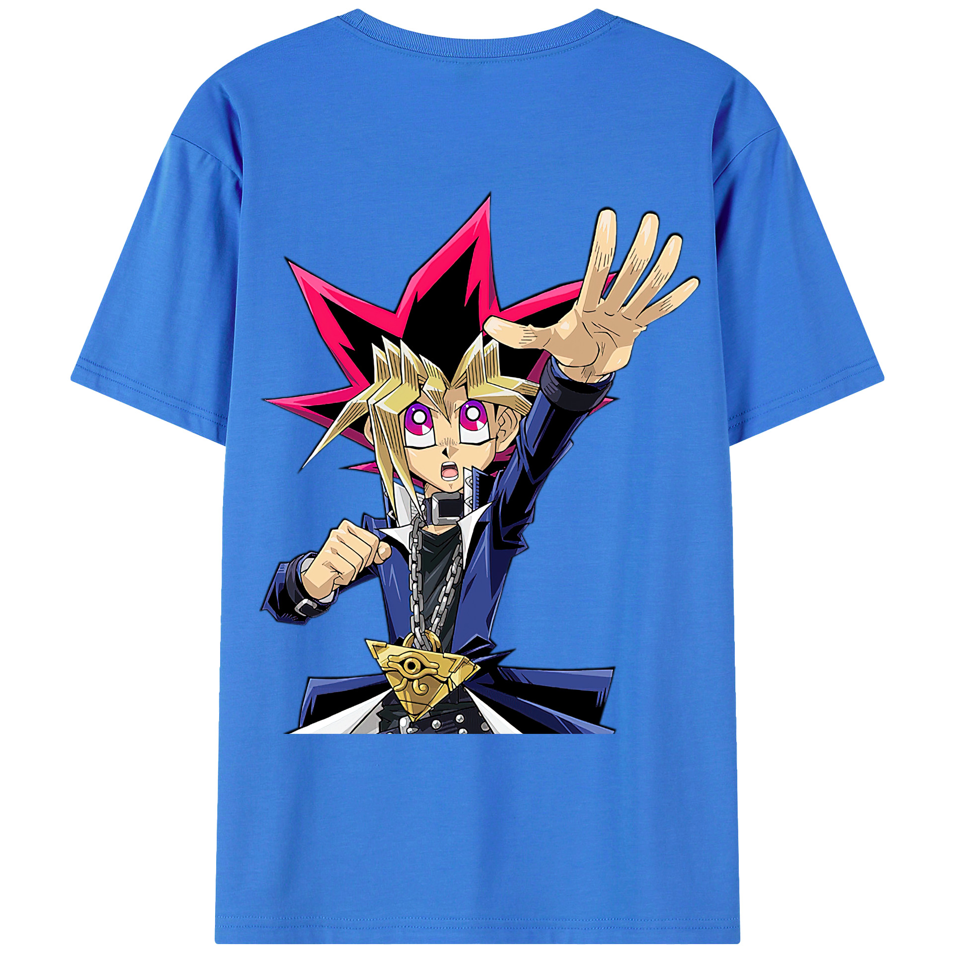 （画像用） 遊☆戯☆王 Yu-Gi-Oh! 綿100％ メンズ半袖Tシャツ（バックプリント） 通気性