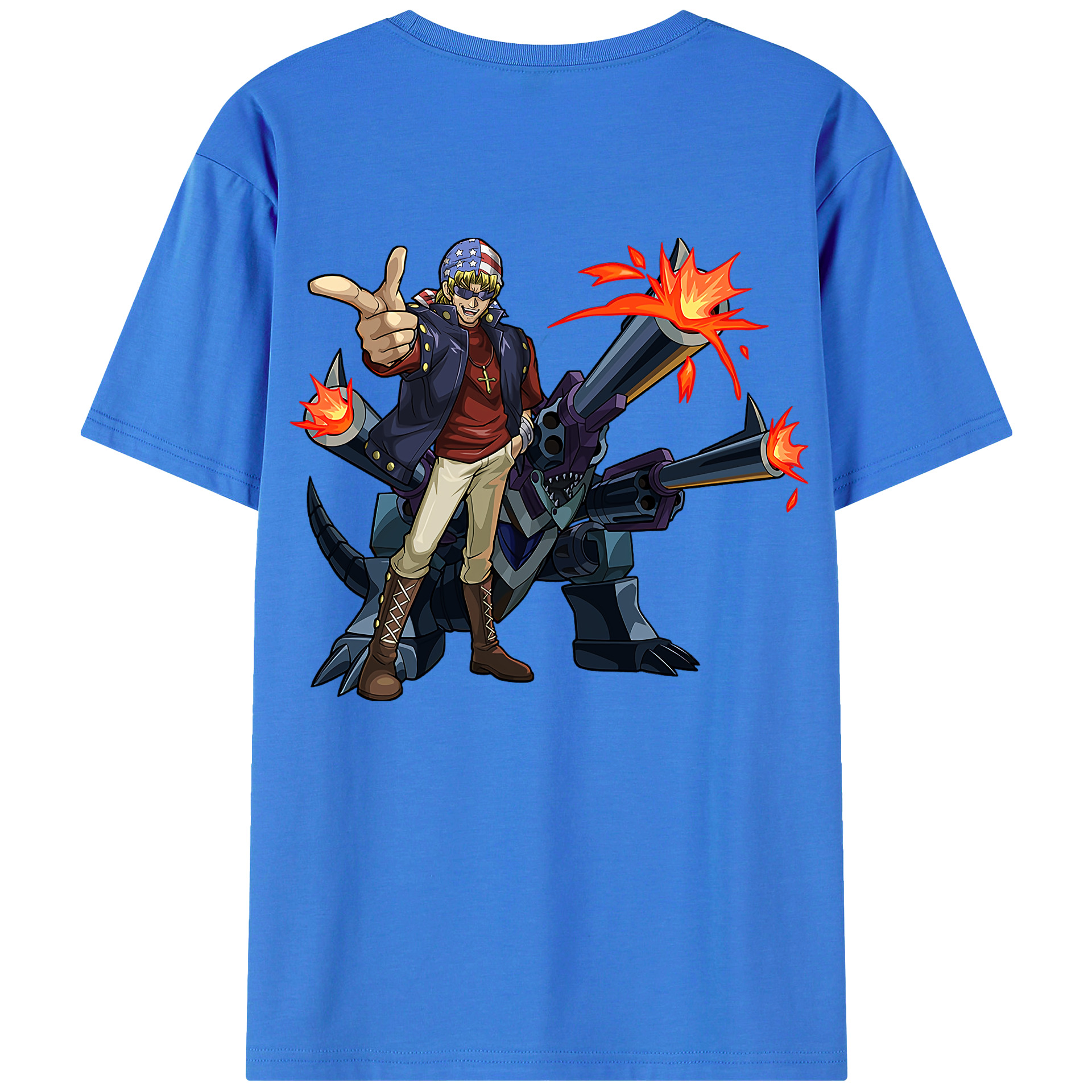 （画像用） 遊☆戯☆王 Yu-Gi-Oh! 綿100％ メンズ半袖Tシャツ（バックプリント） 通気性