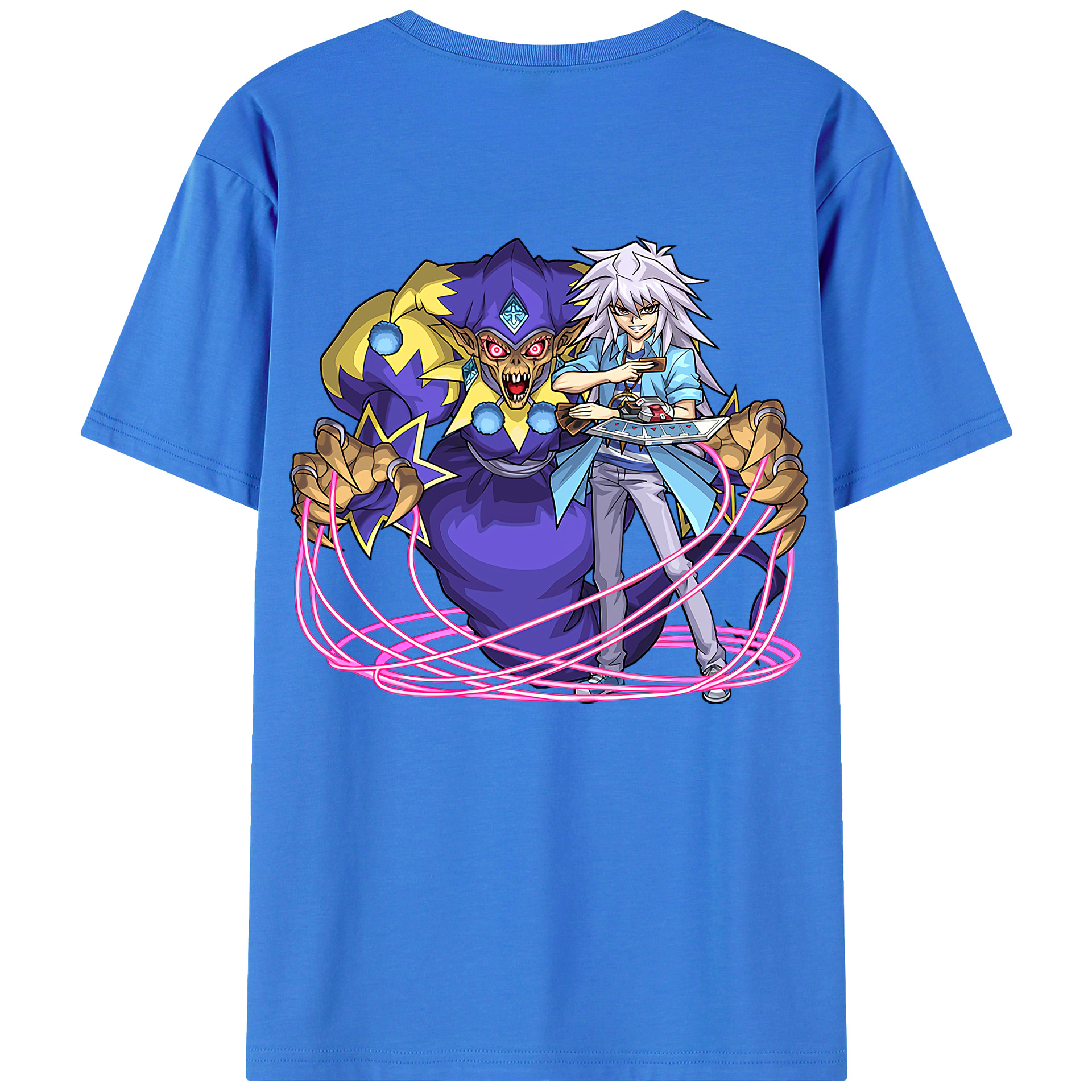 （画像用） 遊☆戯☆王 Yu-Gi-Oh! 綿100％ メンズ半袖Tシャツ（バックプリント） 通気性