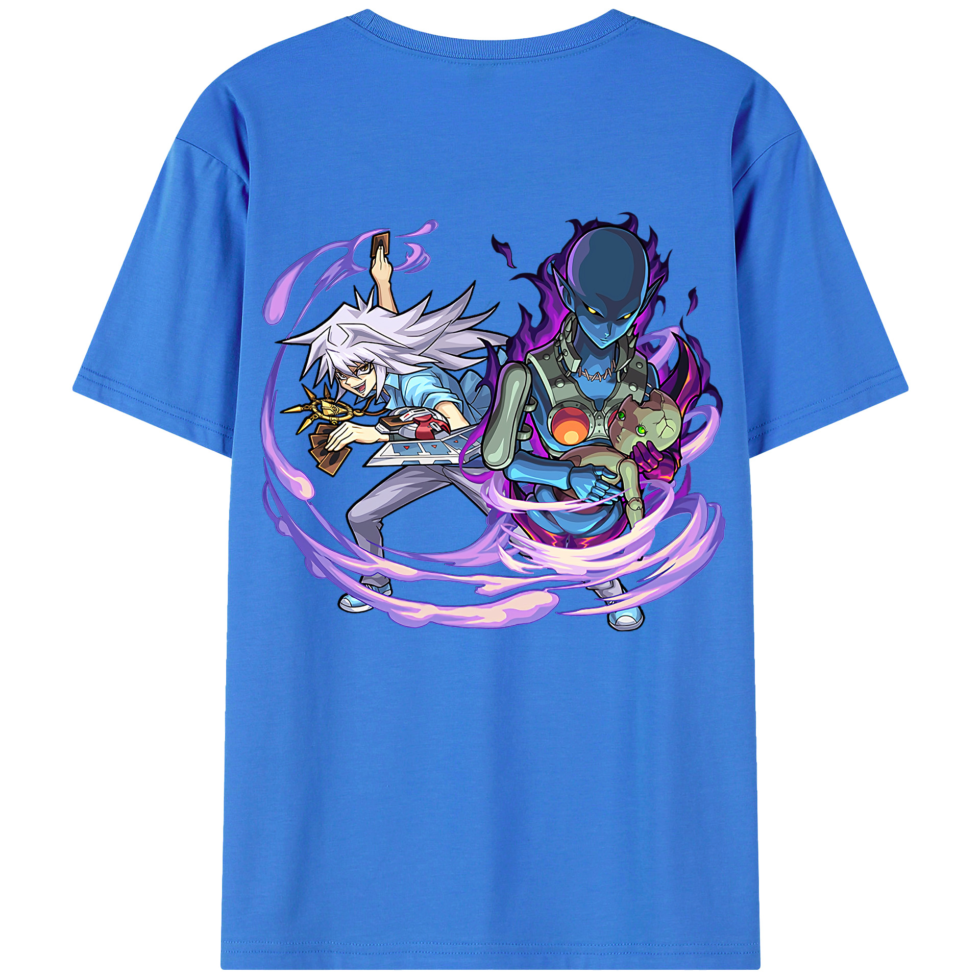 （画像用） 遊☆戯☆王 Yu-Gi-Oh! 綿100％ メンズ半袖Tシャツ（バックプリント） 通気性