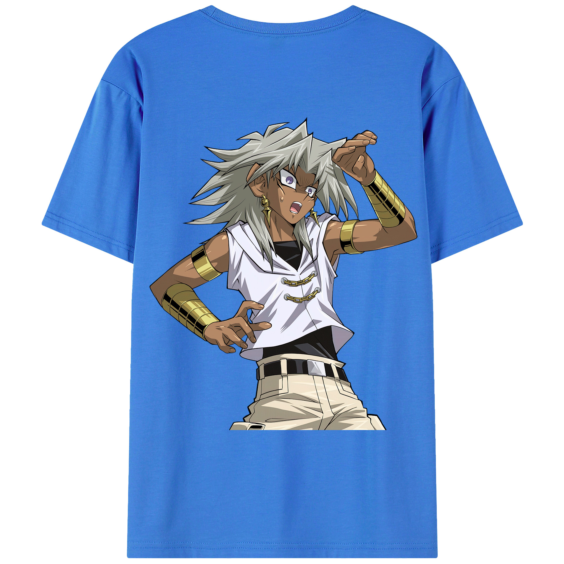 （画像用） 遊☆戯☆王 Yu-Gi-Oh! 綿100％ メンズ半袖Tシャツ（バックプリント） 通気性