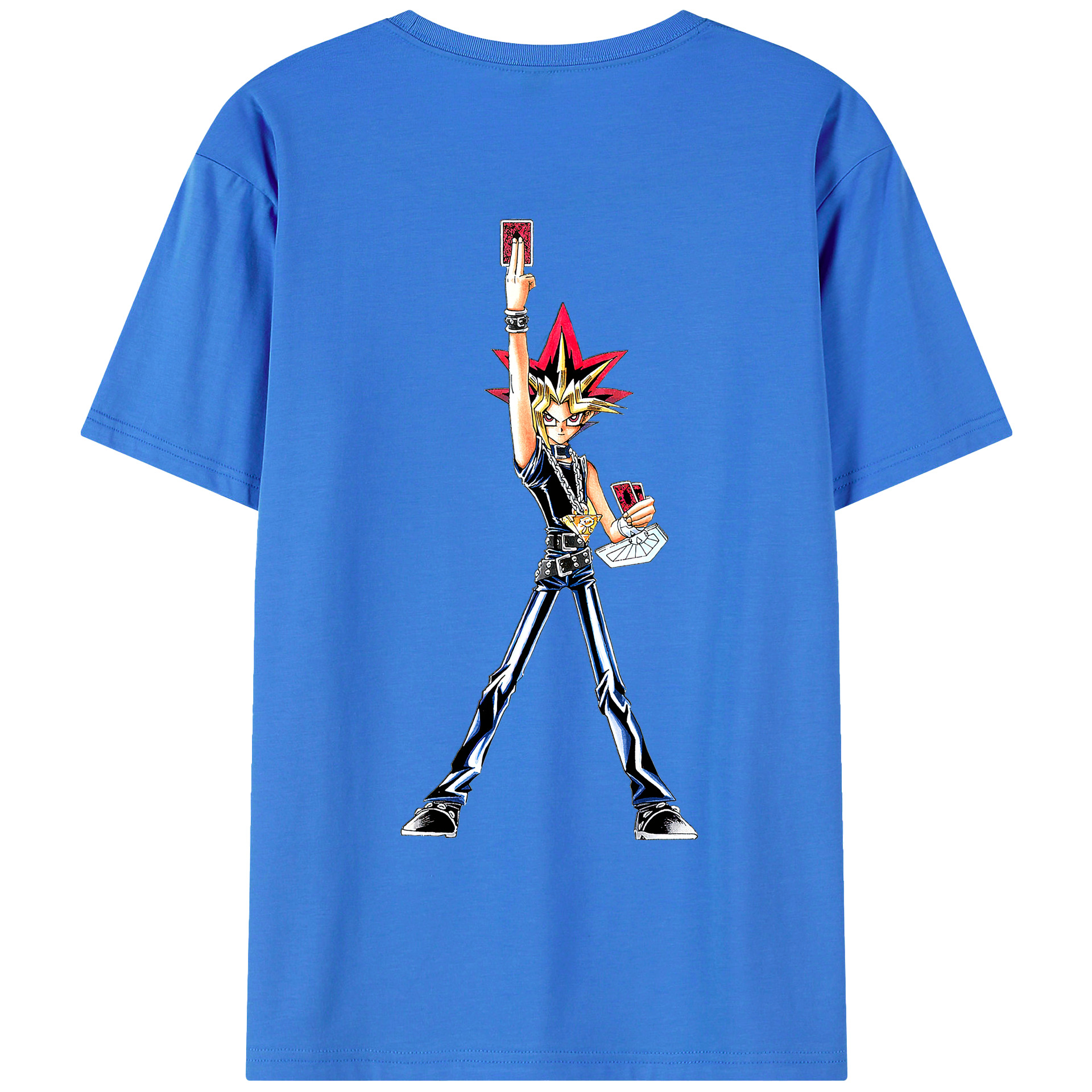 （画像用） 遊☆戯☆王 Yu-Gi-Oh! 綿100％ メンズ半袖Tシャツ（バックプリント） 通気性