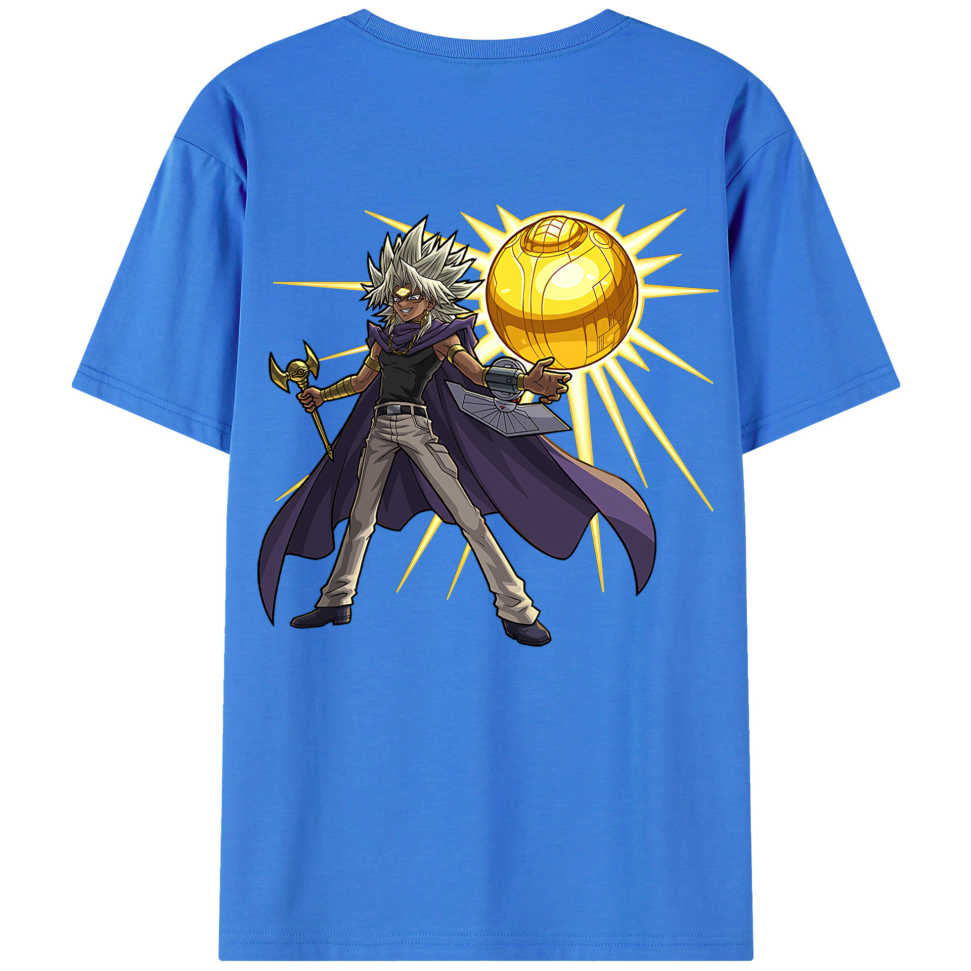 （画像用） 遊☆戯☆王 Yu-Gi-Oh! 綿100％ メンズ半袖Tシャツ（バックプリント） 通気性