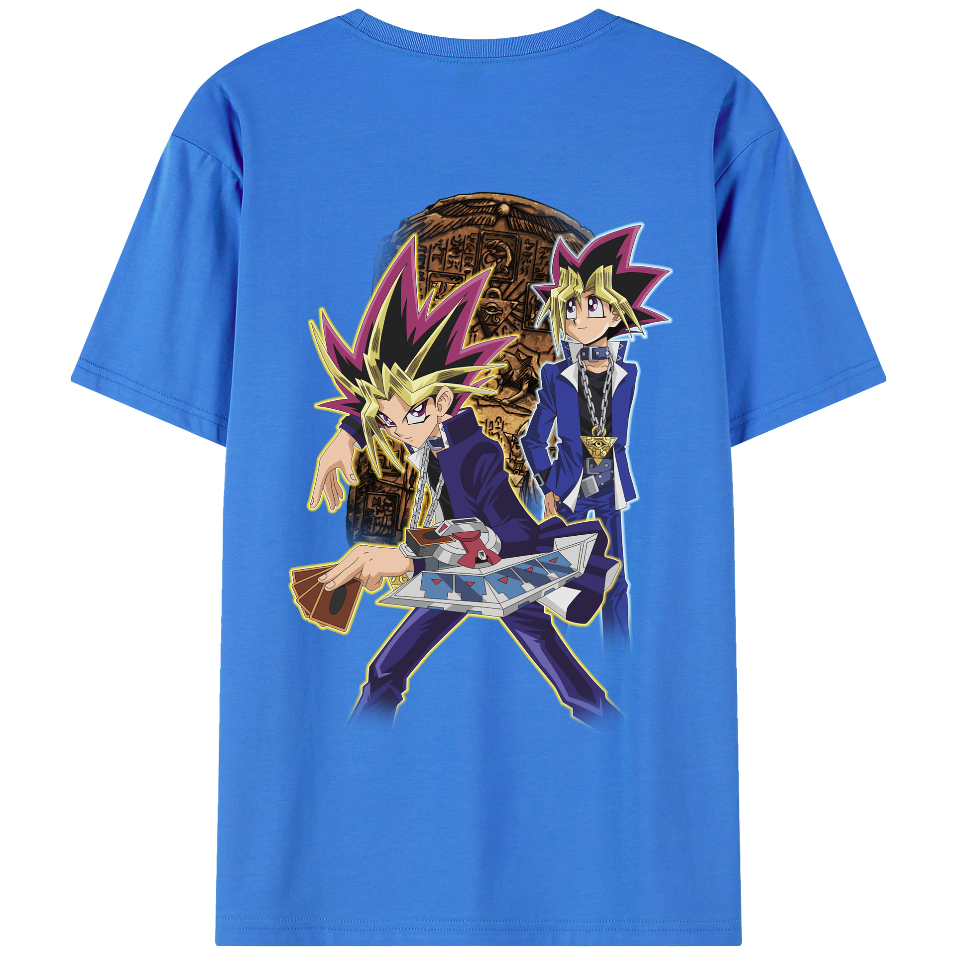（画像用） 遊☆戯☆王 Yu-Gi-Oh! 綿100％ メンズ半袖Tシャツ（バックプリント） 通気性