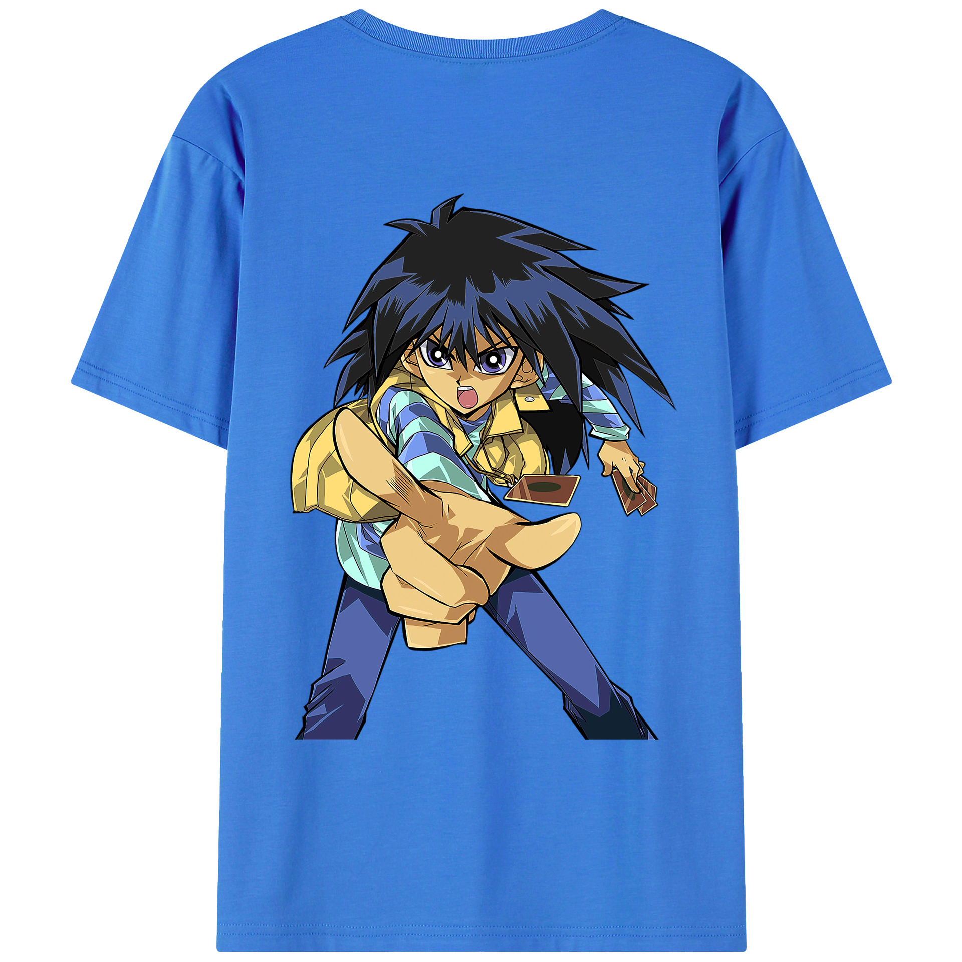 （画像用） 遊☆戯☆王 Yu-Gi-Oh! 綿100％ メンズ半袖Tシャツ（バックプリント） 通気性