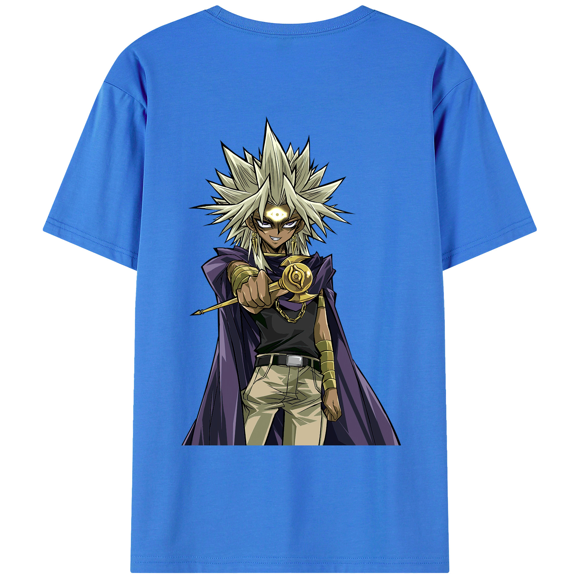 （画像用） 遊☆戯☆王 Yu-Gi-Oh! 綿100％ メンズ半袖Tシャツ（バックプリント） 通気性