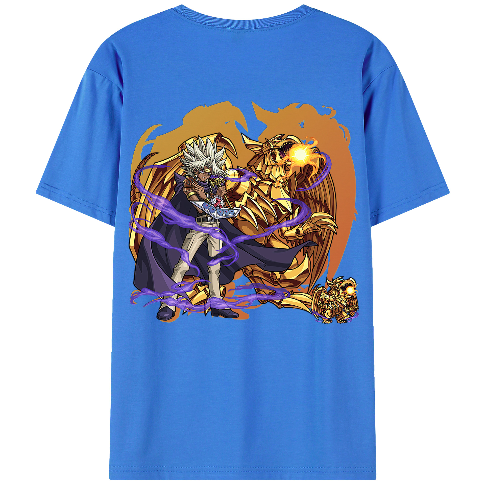 （画像用） 遊☆戯☆王 Yu-Gi-Oh! 綿100％ メンズ半袖Tシャツ（バックプリント） 通気性