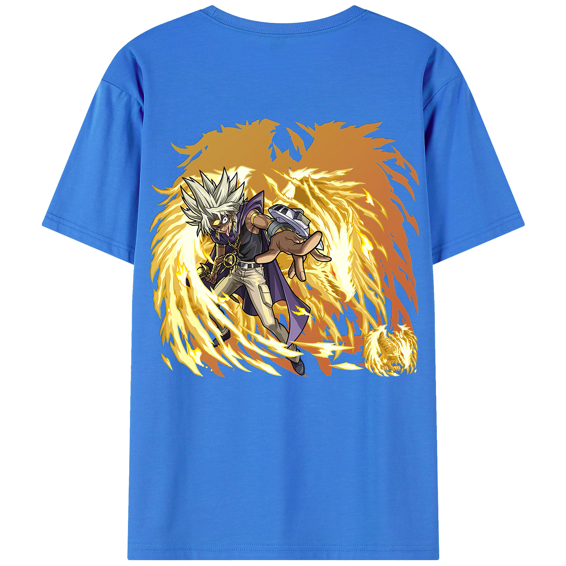 （画像用） 遊☆戯☆王 Yu-Gi-Oh! 綿100％ メンズ半袖Tシャツ（バックプリント） 通気性