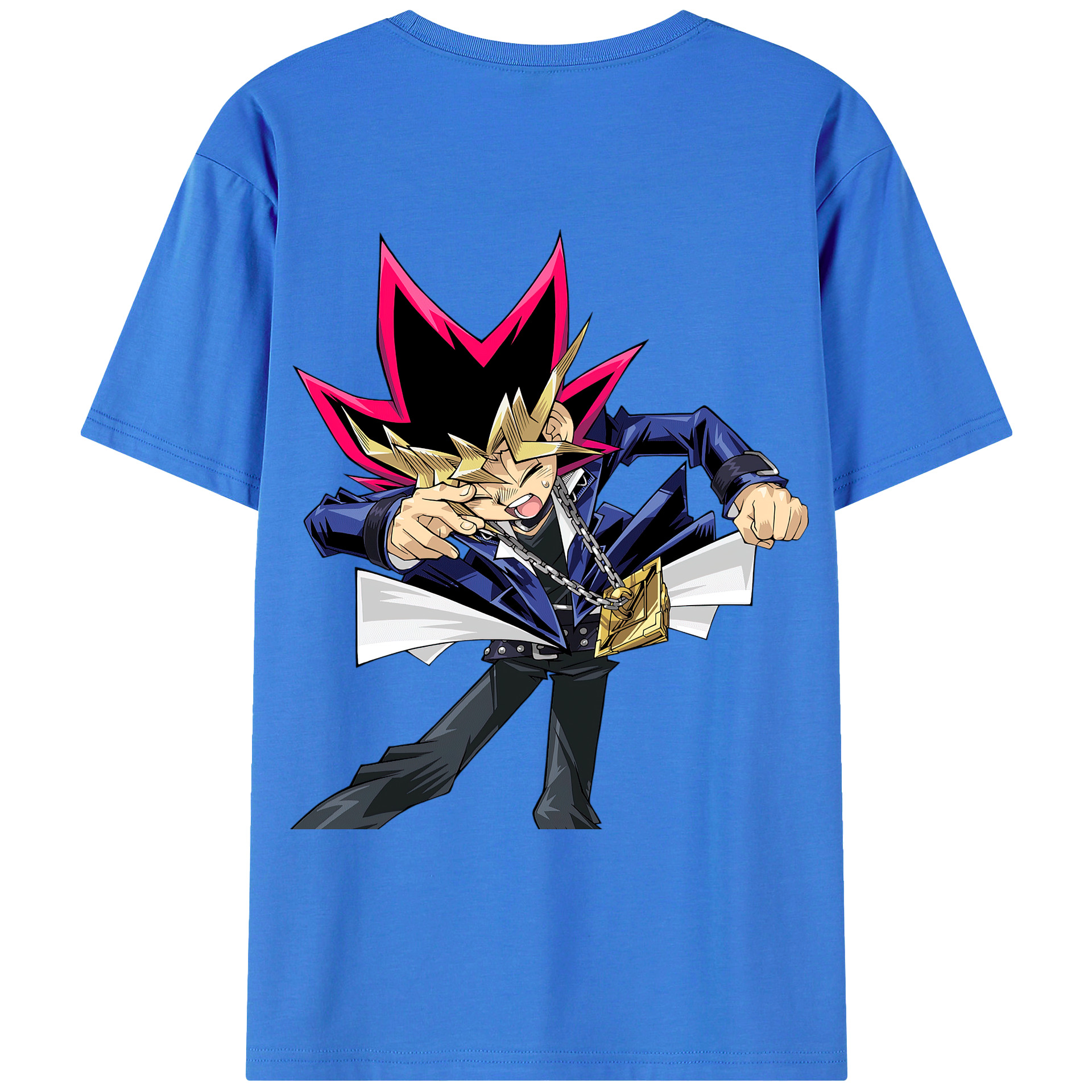 （画像用） 遊☆戯☆王 Yu-Gi-Oh! 綿100％ メンズ半袖Tシャツ（バックプリント） 通気性