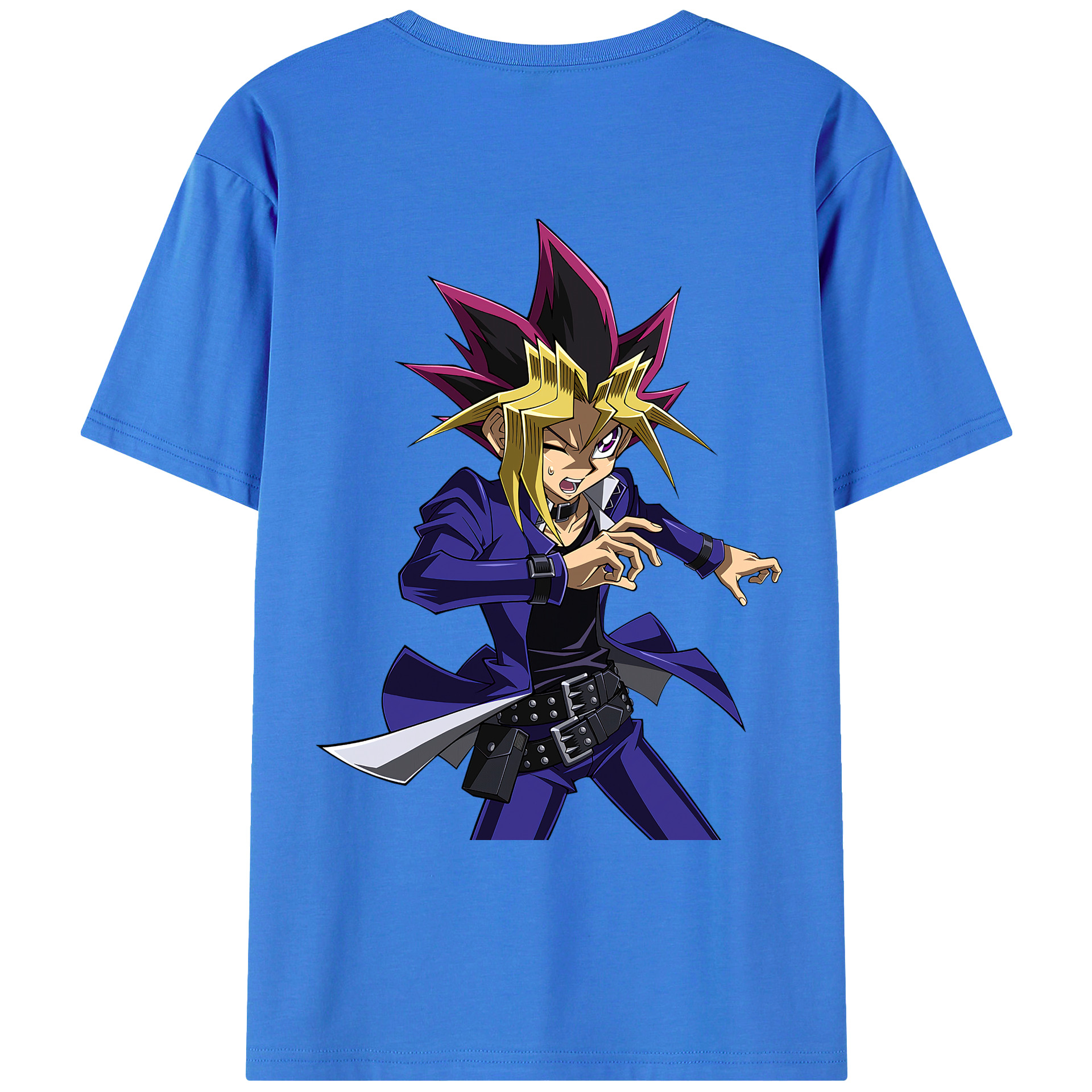 （画像用） 遊☆戯☆王 Yu-Gi-Oh! 綿100％ メンズ半袖Tシャツ（バックプリント） 通気性