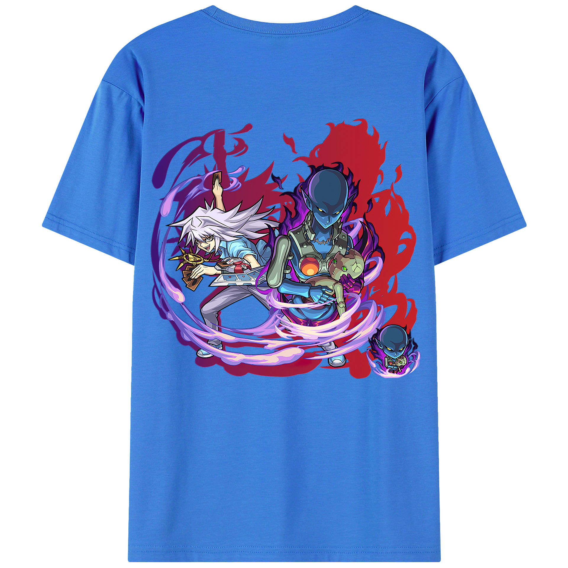 （画像用） 遊☆戯☆王 Yu-Gi-Oh! 綿100％ メンズ半袖Tシャツ（バックプリント） 通気性