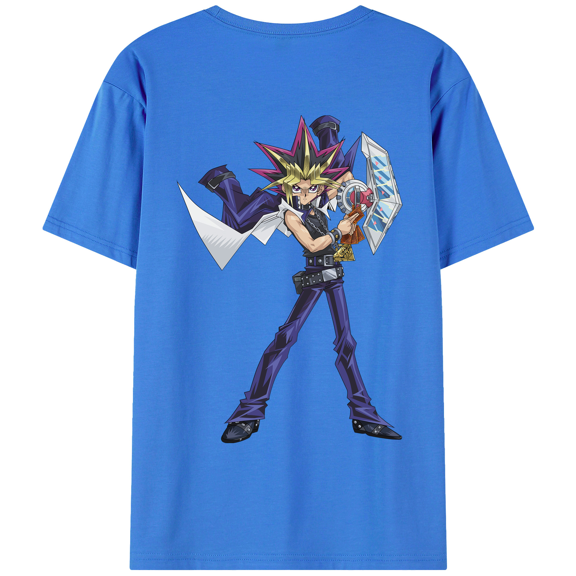 （画像用） 遊☆戯☆王 Yu-Gi-Oh! 綿100％ メンズ半袖Tシャツ（バックプリント） 通気性