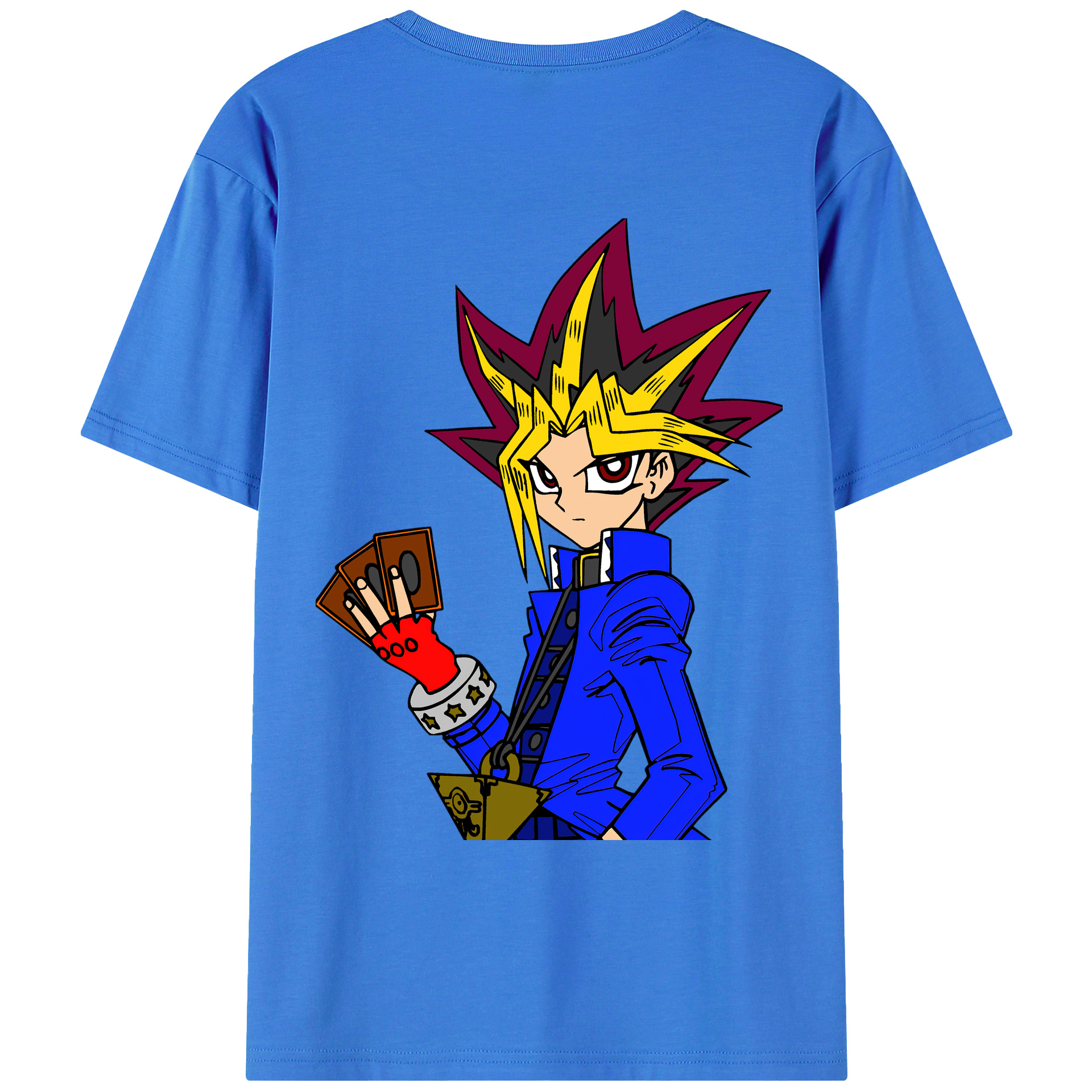 （画像用） 遊☆戯☆王 Yu-Gi-Oh! 綿100％ メンズ半袖Tシャツ（バックプリント） 通気性
