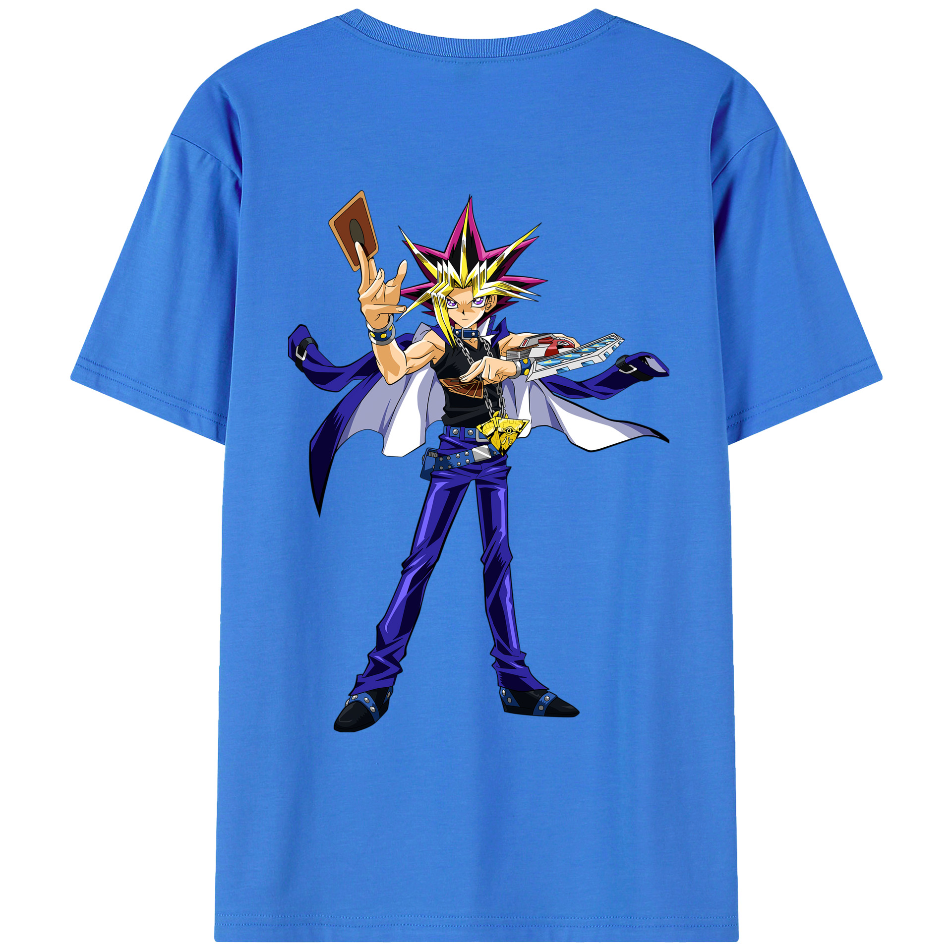 （画像用） 遊☆戯☆王 Yu-Gi-Oh! 綿100％ メンズ半袖Tシャツ（バックプリント） 通気性