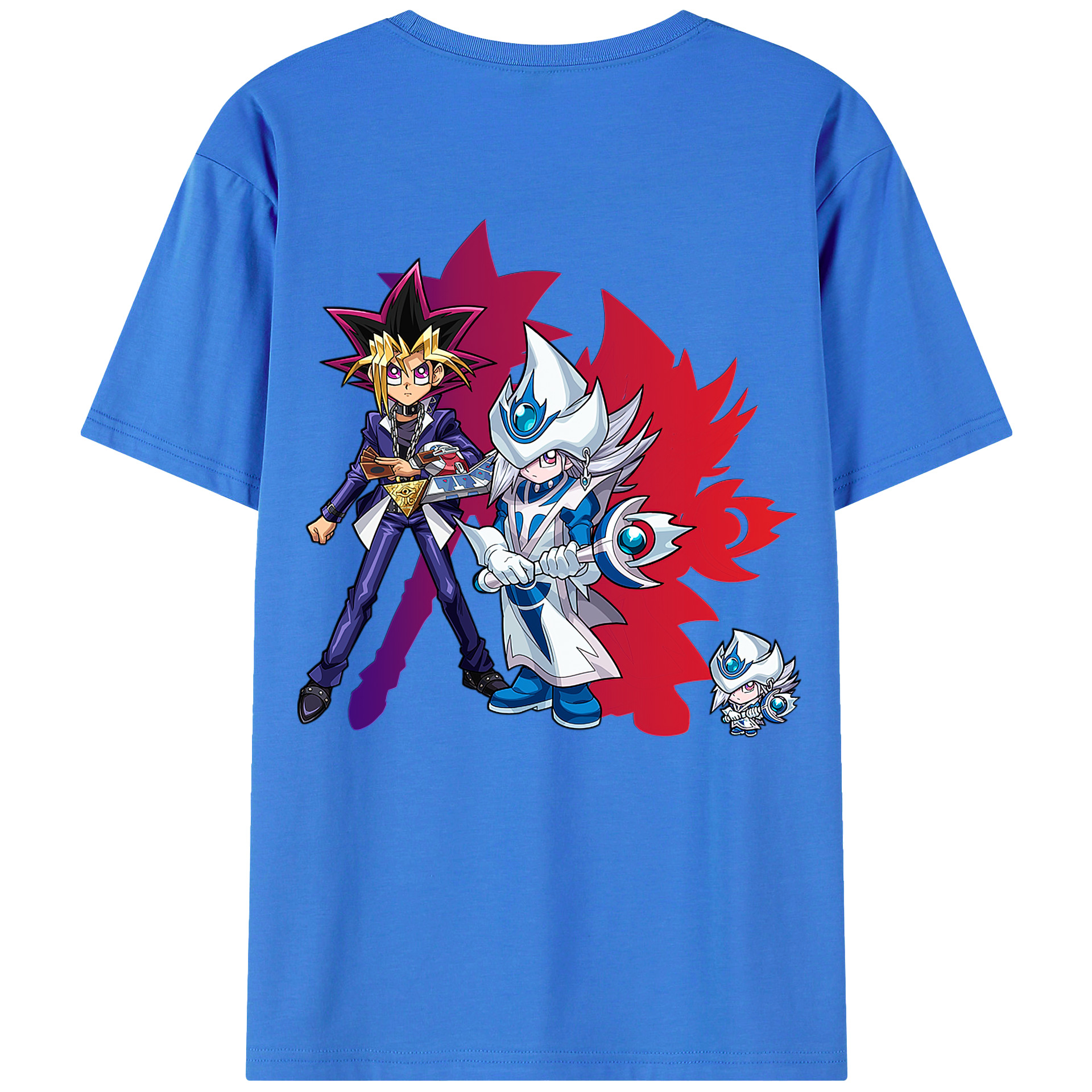 （画像用） 遊☆戯☆王 Yu-Gi-Oh! 綿100％ メンズ半袖Tシャツ（バックプリント） 通気性