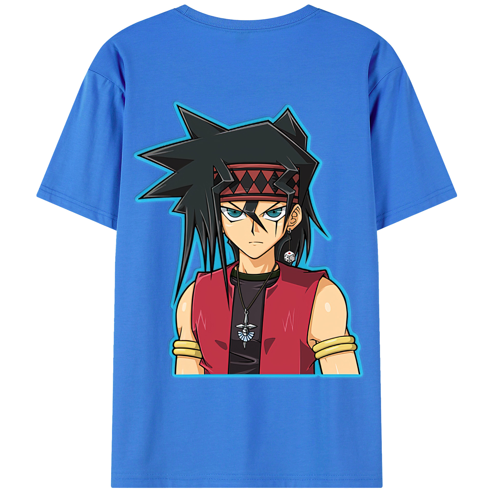 （画像用） 遊☆戯☆王 Yu-Gi-Oh! 綿100％ メンズ半袖Tシャツ（バックプリント） 通気性