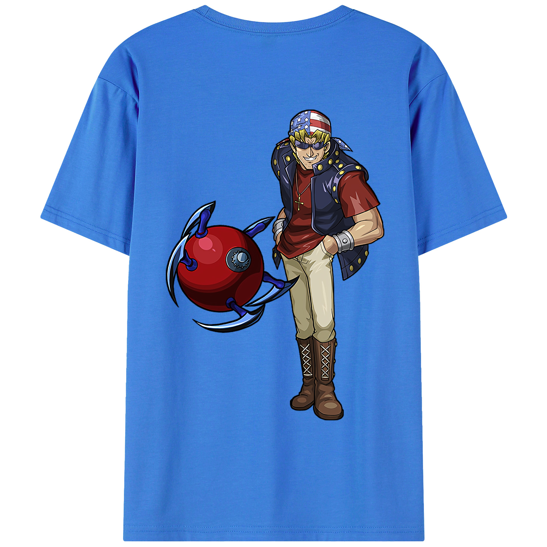 （画像用） 遊☆戯☆王 Yu-Gi-Oh! 綿100％ メンズ半袖Tシャツ（バックプリント） 通気性