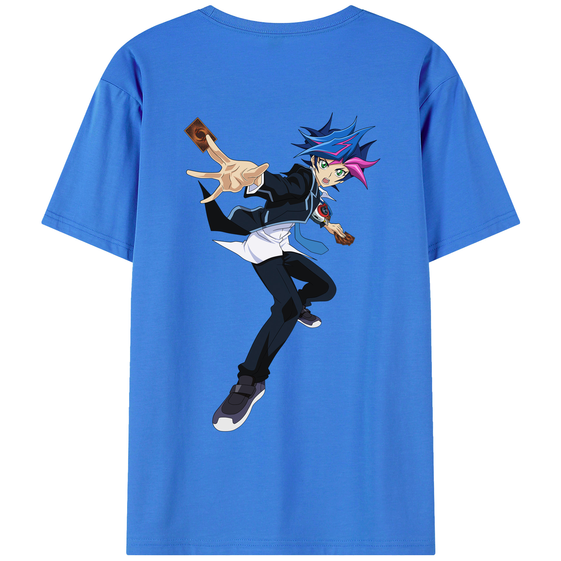 （画像用） 遊☆戯☆王 Yu-Gi-Oh! 綿100％ メンズ半袖Tシャツ（バックプリント） 通気性