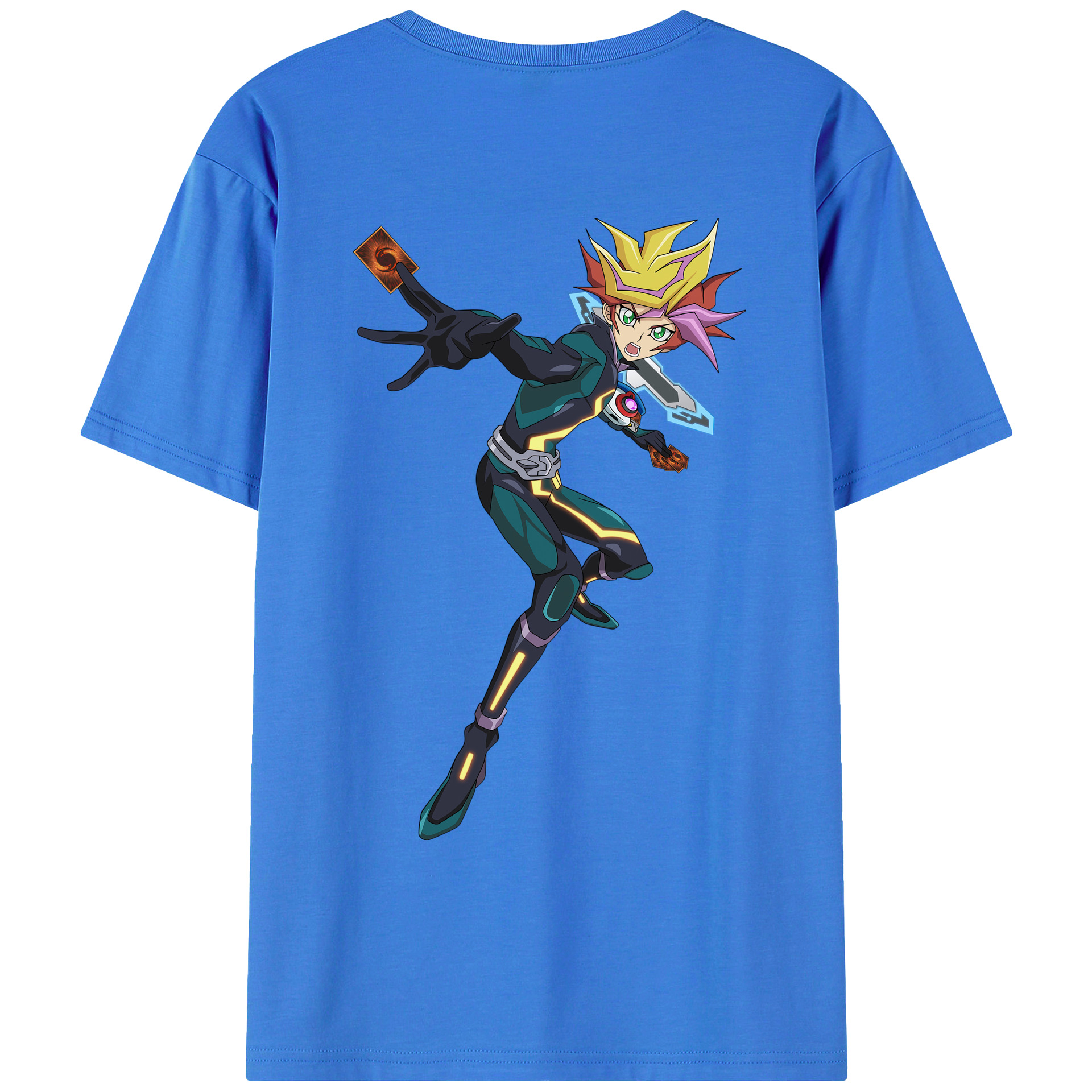（画像用） 遊☆戯☆王 Yu-Gi-Oh! 綿100％ メンズ半袖Tシャツ（バックプリント） 通気性