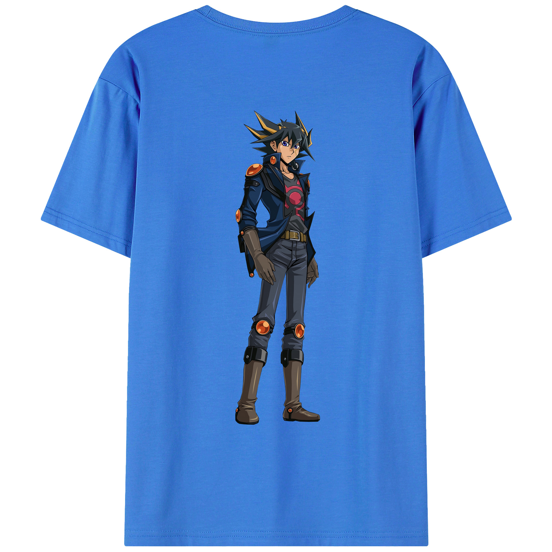 （画像用） 遊☆戯☆王 Yu-Gi-Oh! 綿100％ メンズ半袖Tシャツ（バックプリント） 通気性