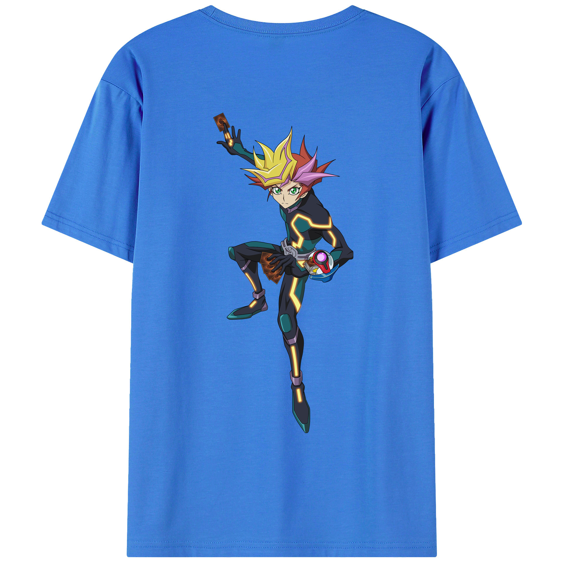 （画像用） 遊☆戯☆王 Yu-Gi-Oh! 綿100％ メンズ半袖Tシャツ（バックプリント） 通気性