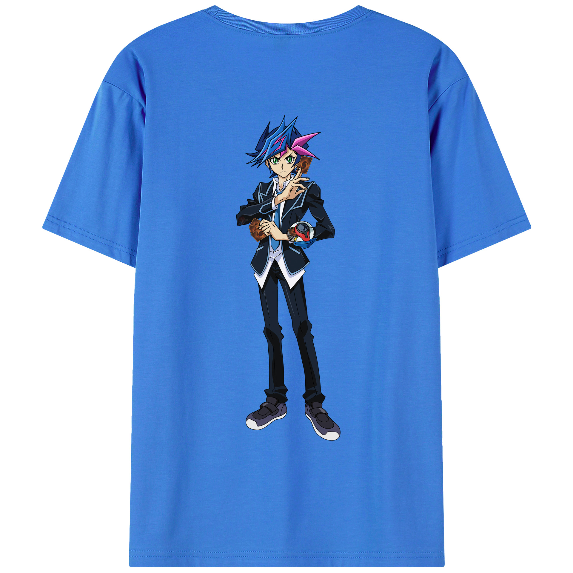 （画像用） 遊☆戯☆王 Yu-Gi-Oh! 綿100％ メンズ半袖Tシャツ（バックプリント） 通気性