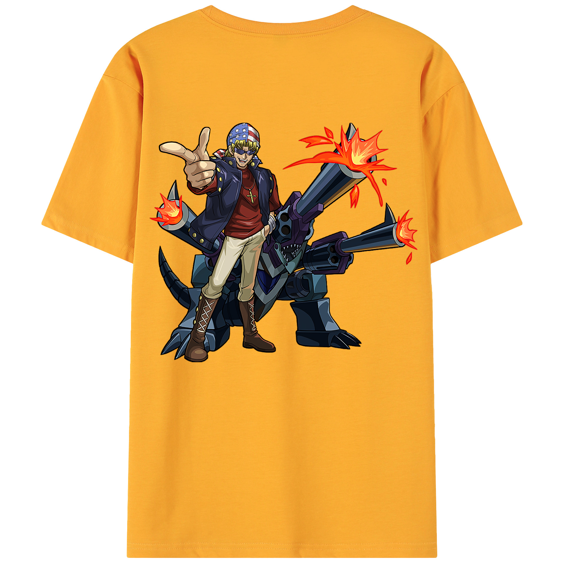 （画像用） 遊☆戯☆王 Yu-Gi-Oh! 綿100％ メンズ半袖Tシャツ（バックプリント） 通気性