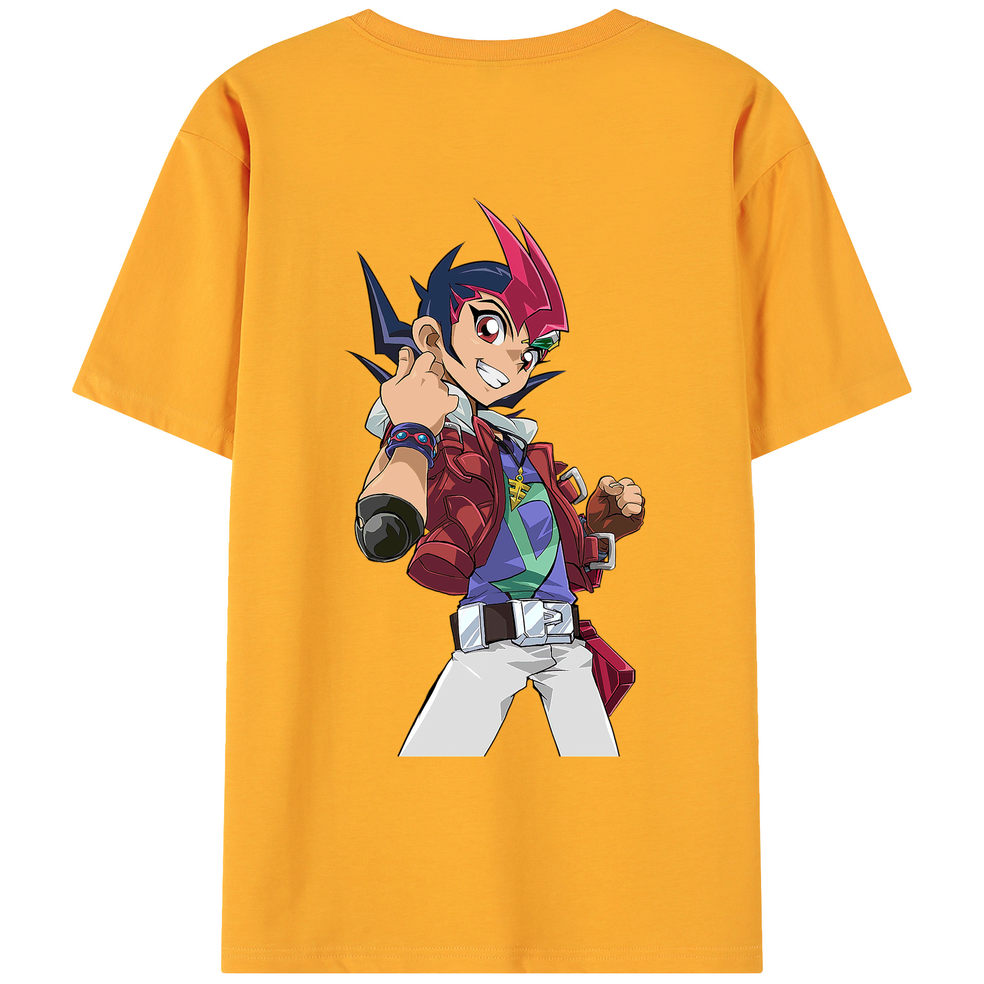 （画像用） 遊☆戯☆王 Yu-Gi-Oh! 綿100％ メンズ半袖Tシャツ（バックプリント） 通気性