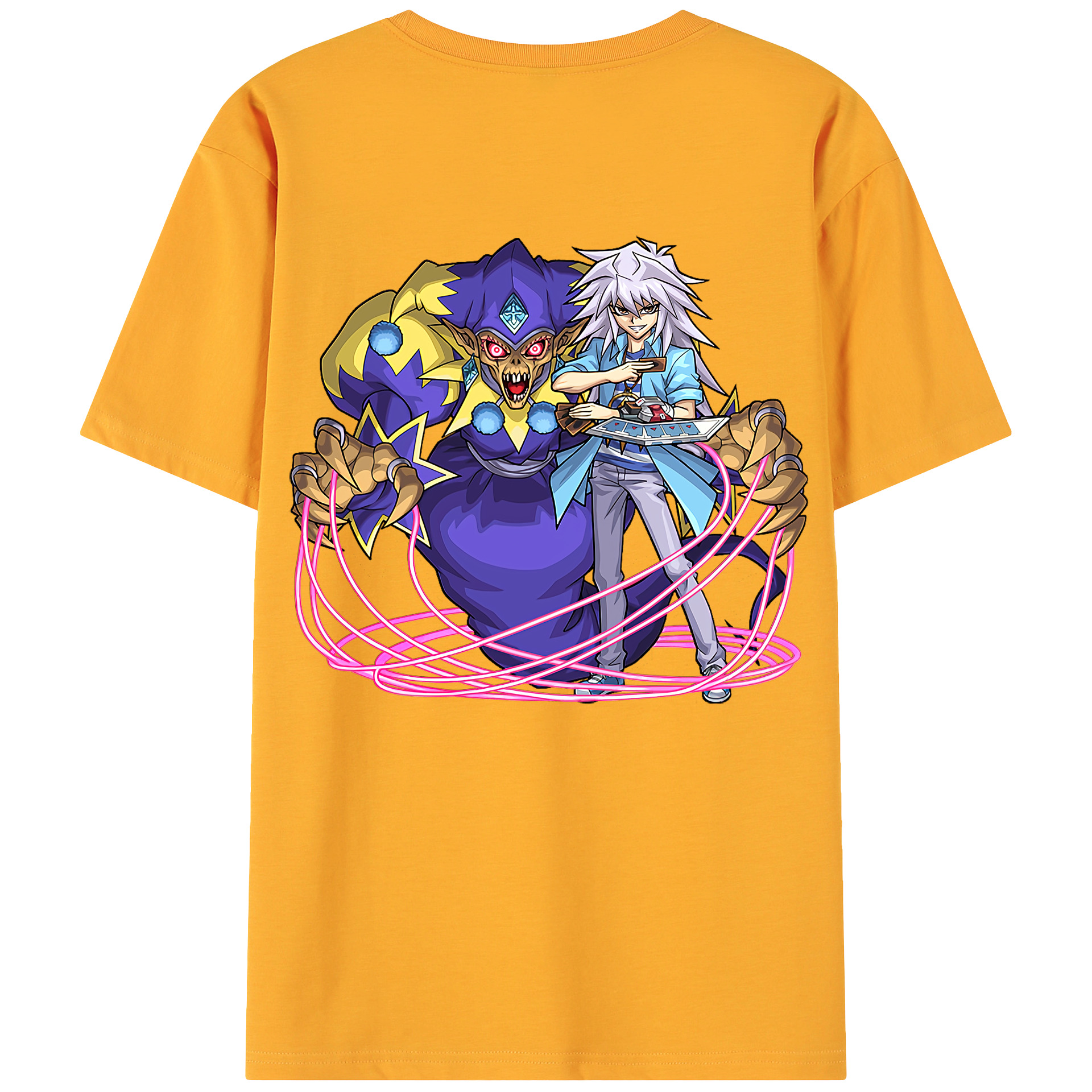 （画像用） 遊☆戯☆王 Yu-Gi-Oh! 綿100％ メンズ半袖Tシャツ（バックプリント） 通気性