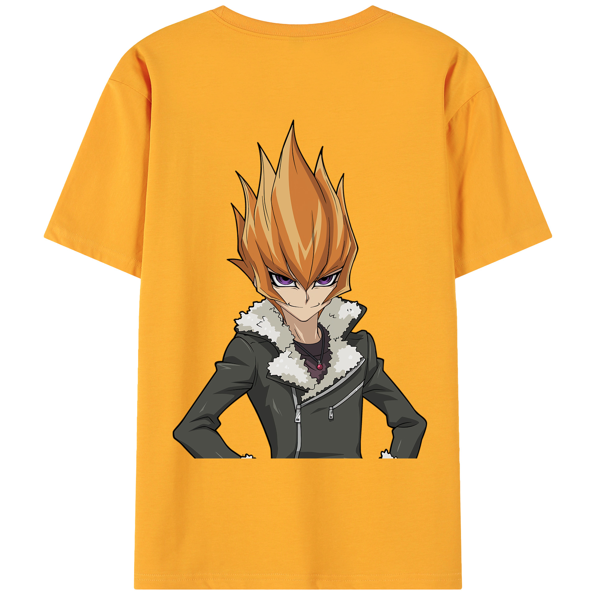 （画像用） 遊☆戯☆王 Yu-Gi-Oh! 綿100％ メンズ半袖Tシャツ（バックプリント） 通気性