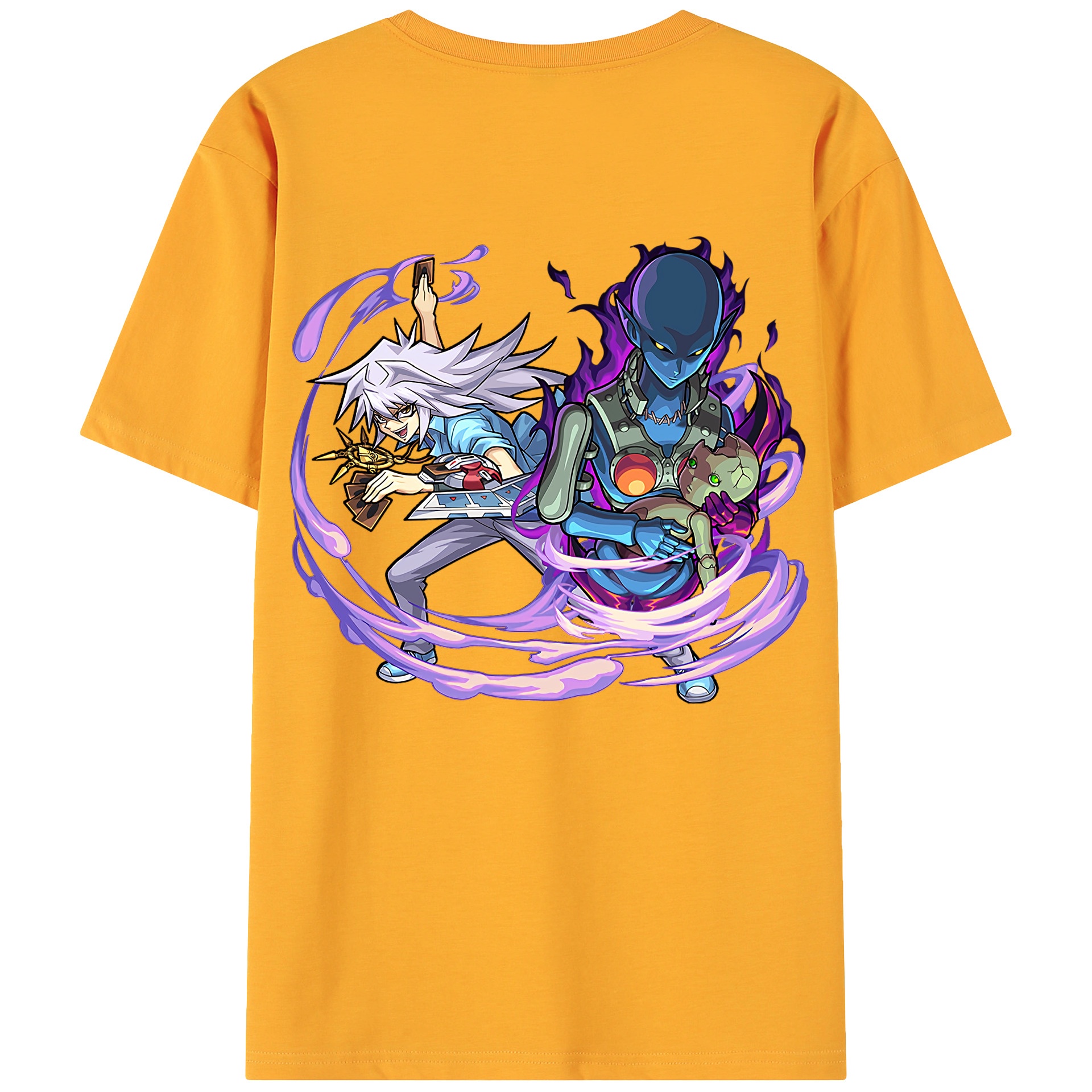 （画像用） 遊☆戯☆王 Yu-Gi-Oh! 綿100％ メンズ半袖Tシャツ（バックプリント） 通気性