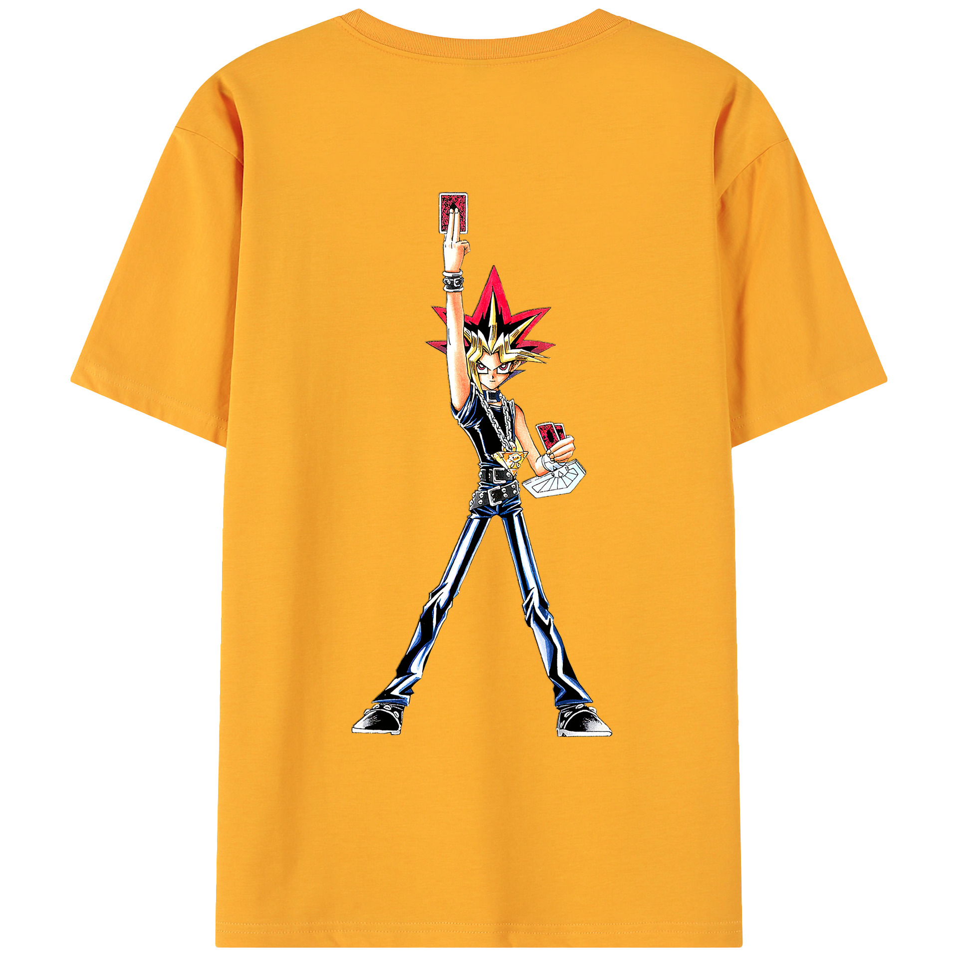（画像用） 遊☆戯☆王 Yu-Gi-Oh! 綿100％ メンズ半袖Tシャツ（バックプリント） 通気性