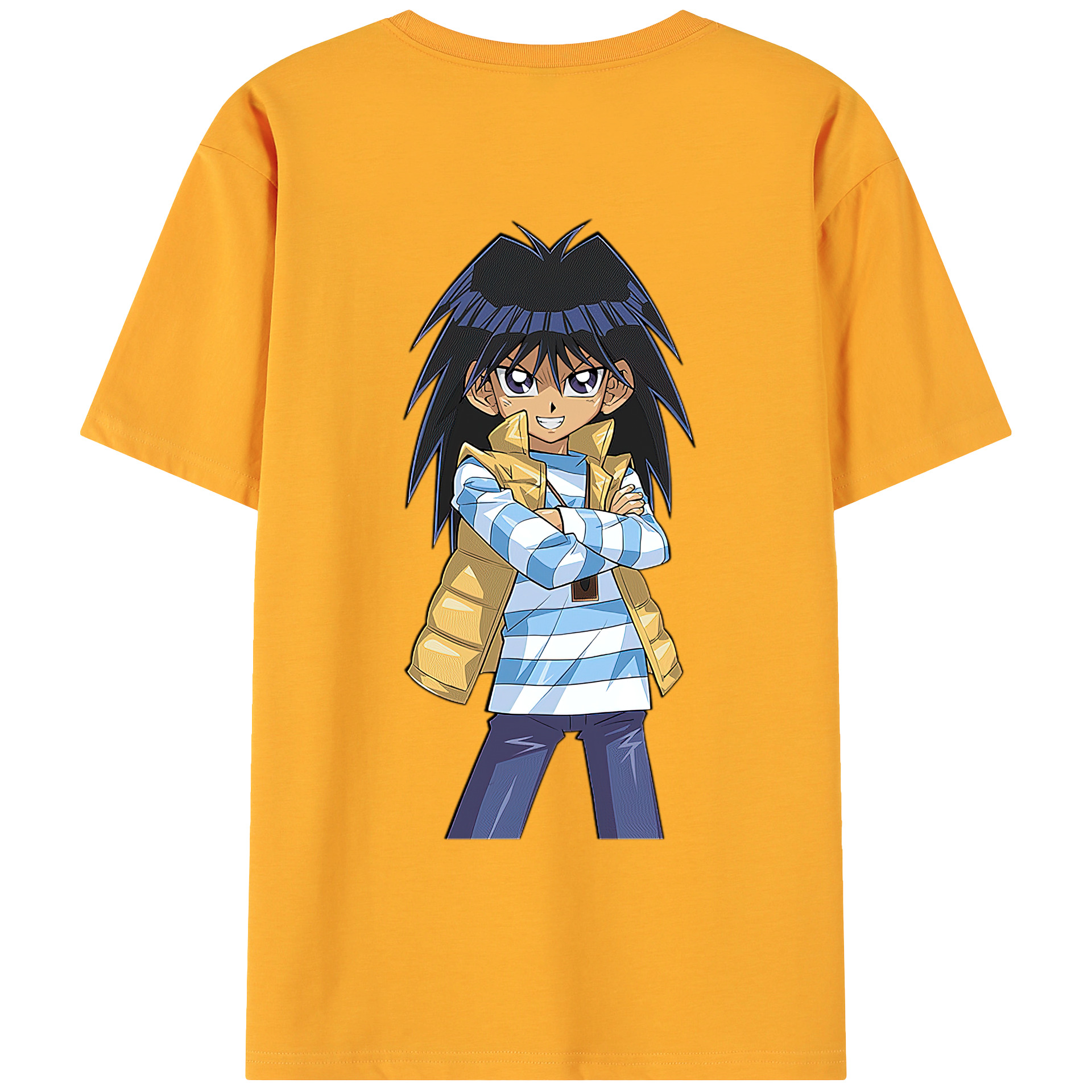 （画像用） 遊☆戯☆王 Yu-Gi-Oh! 綿100％ メンズ半袖Tシャツ（バックプリント） 通気性