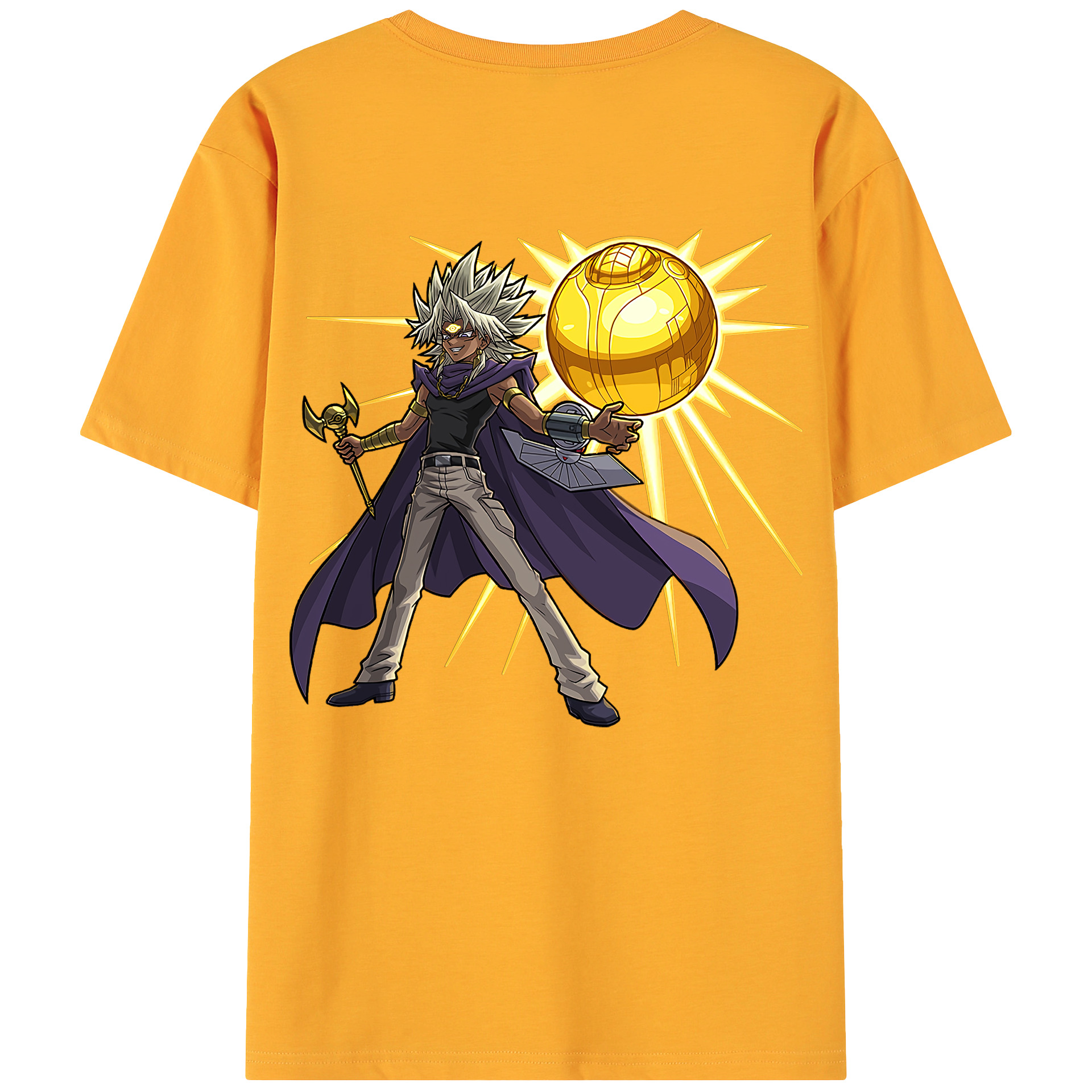 （画像用） 遊☆戯☆王 Yu-Gi-Oh! 綿100％ メンズ半袖Tシャツ（バックプリント） 通気性