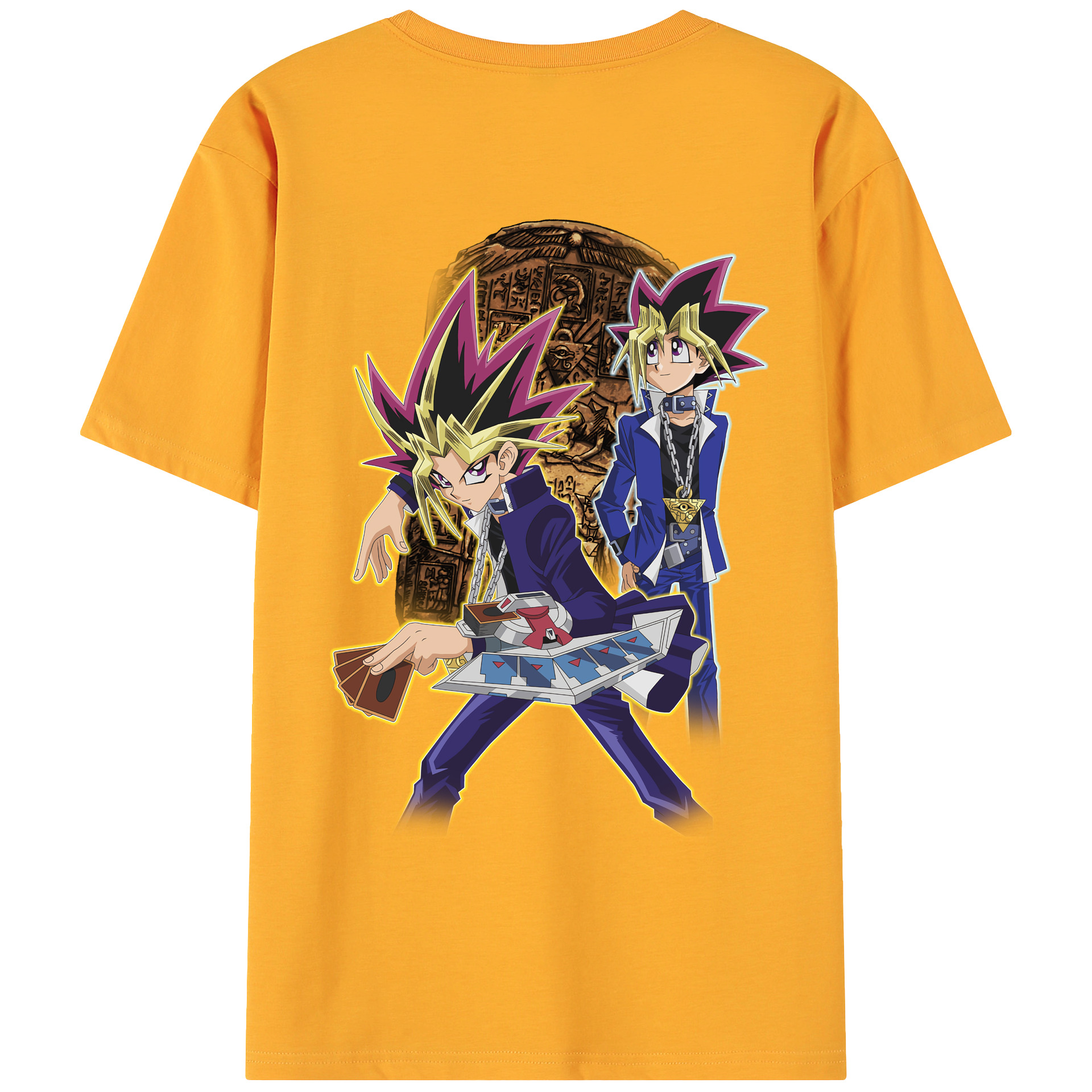 （画像用） 遊☆戯☆王 Yu-Gi-Oh! 綿100％ メンズ半袖Tシャツ（バックプリント） 通気性