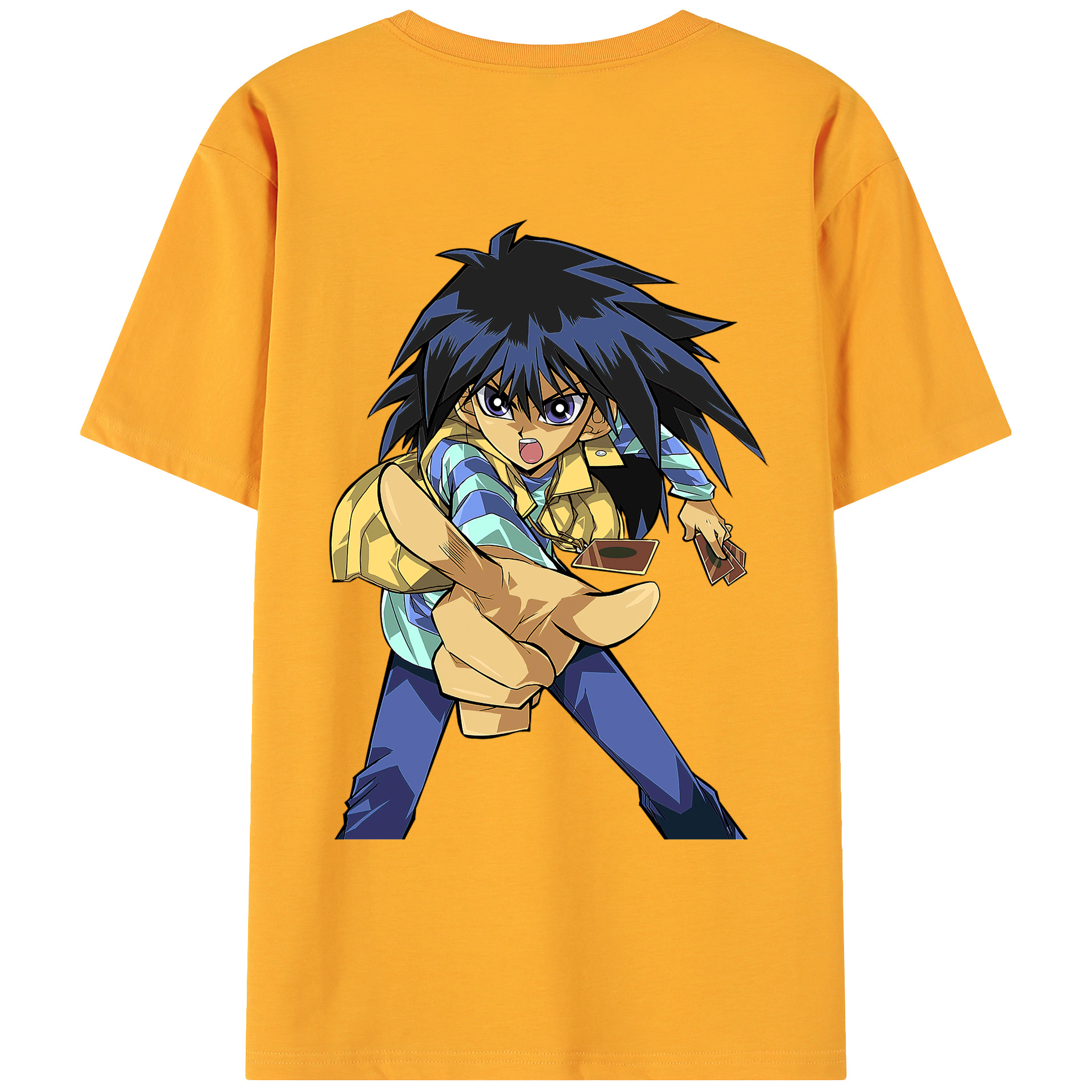（画像用） 遊☆戯☆王 Yu-Gi-Oh! 綿100％ メンズ半袖Tシャツ（バックプリント） 通気性