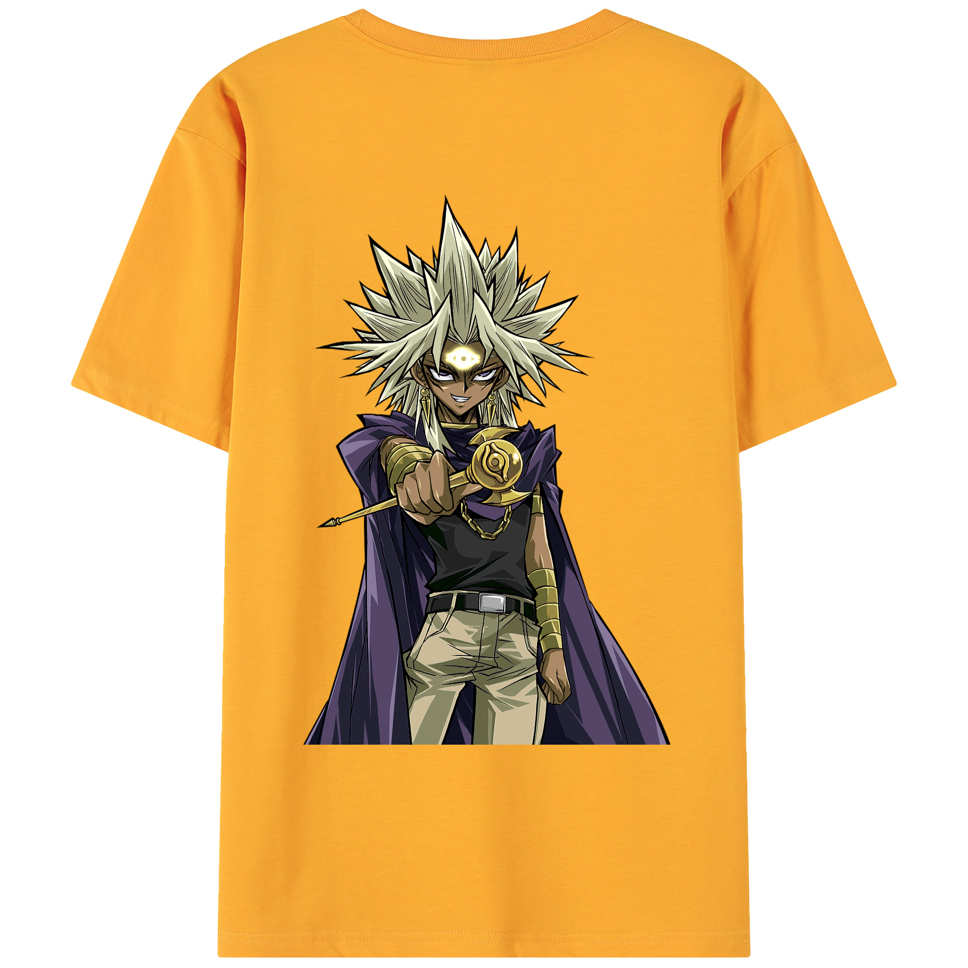 （画像用） 遊☆戯☆王 Yu-Gi-Oh! 綿100％ メンズ半袖Tシャツ（バックプリント） 通気性