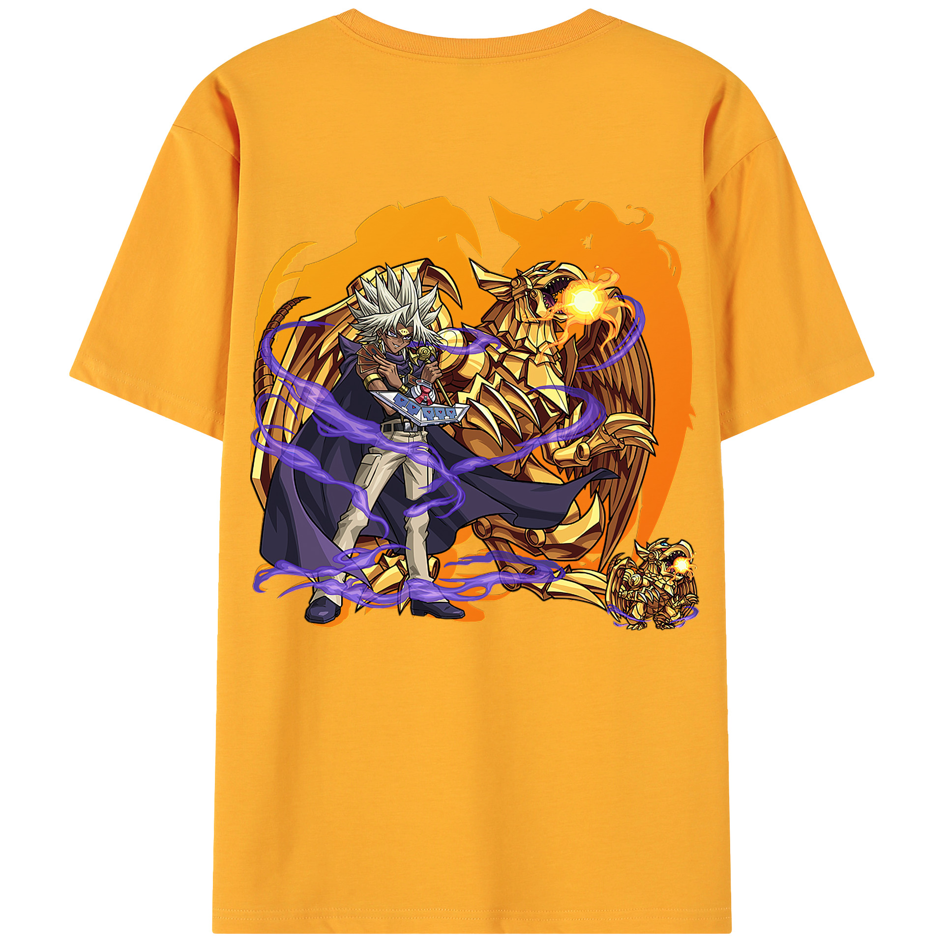 （画像用） 遊☆戯☆王 Yu-Gi-Oh! 綿100％ メンズ半袖Tシャツ（バックプリント） 通気性
